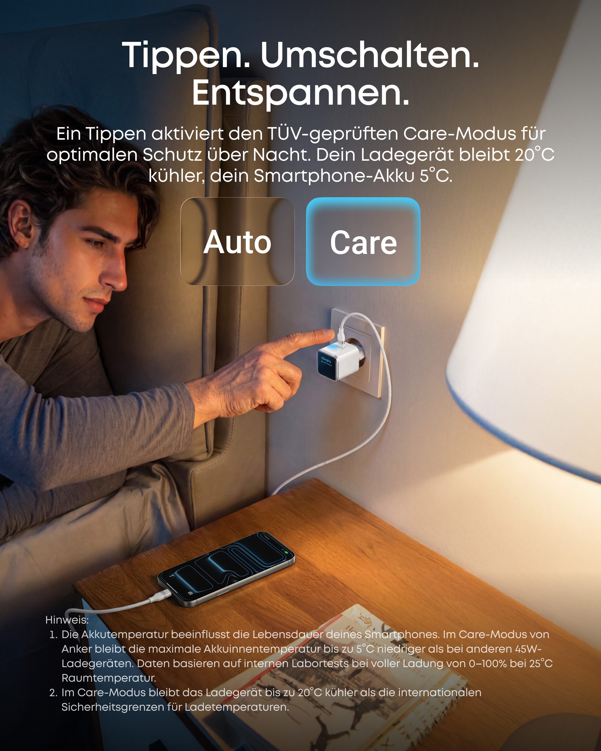 Anker Anker Nano 45W USB C Ladegerät mit Smart Display für iPhone Schnelllade-Gerät (GaN Ladegerät für iPhone 17 Pro Max iPhone 17/16/15 Serie) – Bild 4 von 5