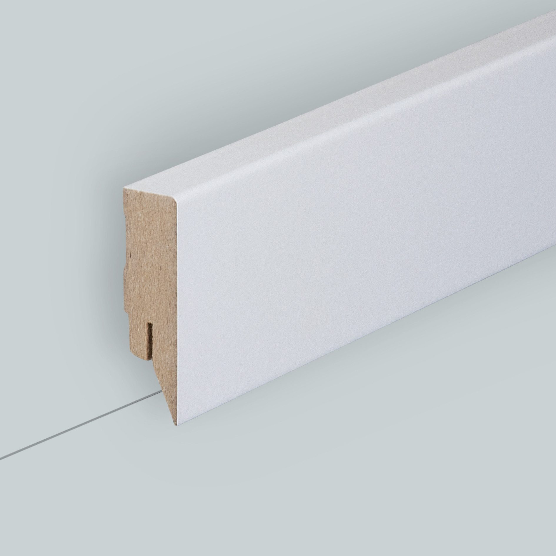 Südbrock Sockelleiste Sockelleiste Harsleben 16x58 MDF lackiert RAL 9010, L: 250 cm, H: 5.8 cm, 1-St.