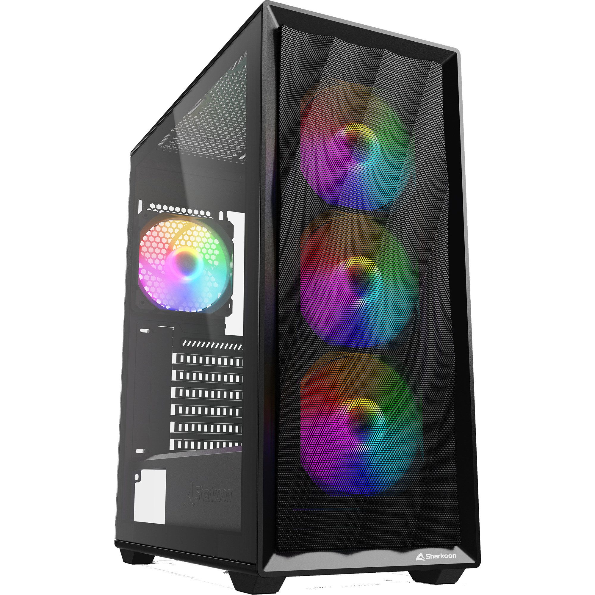 Sharkoon PC-Gehäuse Sharkoon VK4 Rainbow, Tower-Gehäuse, (Tempered