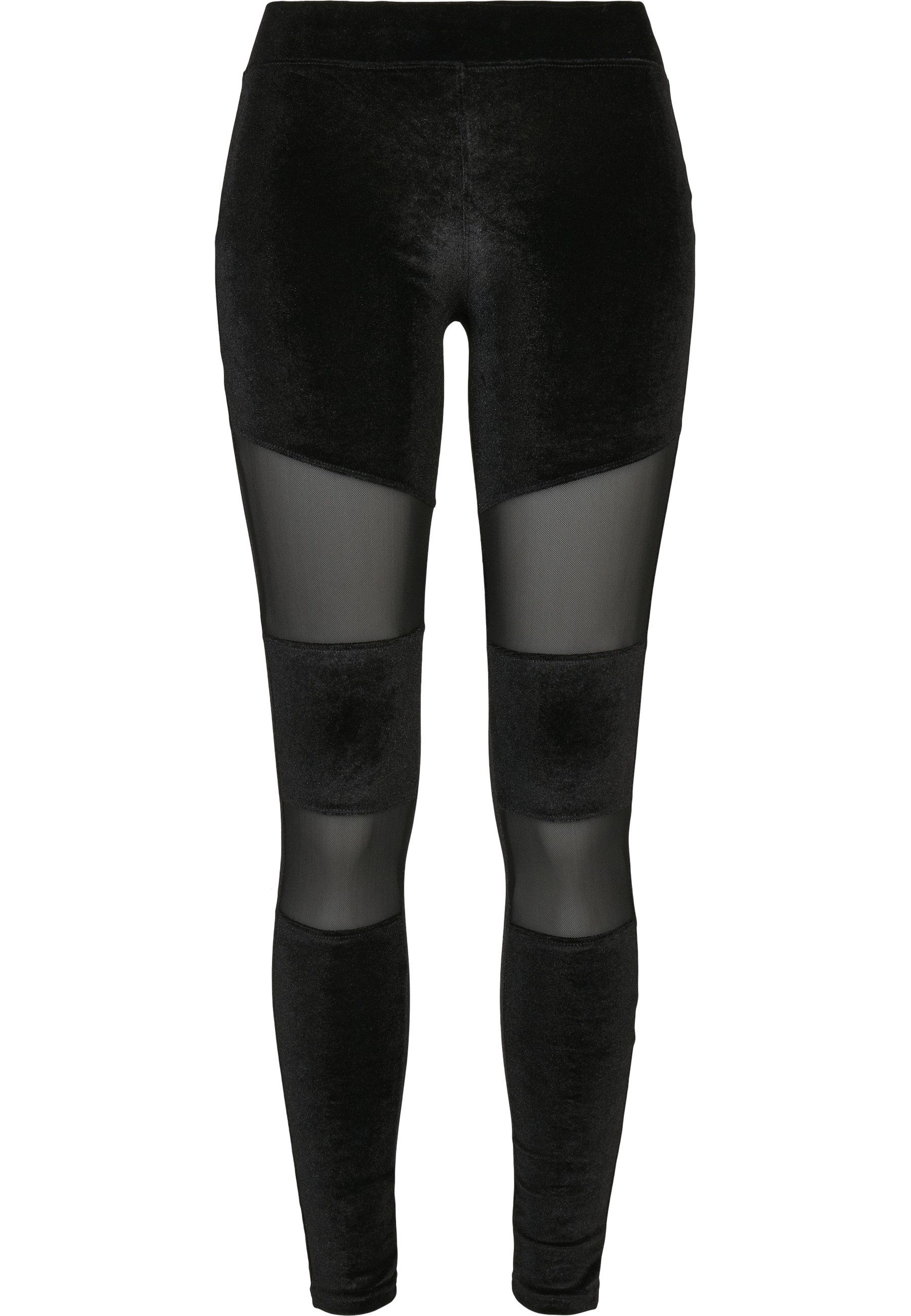 URBAN CLASSICS Leggings Urban Classics Damen Ladies Velvet Tech Mesh Leggin günstig online kaufen