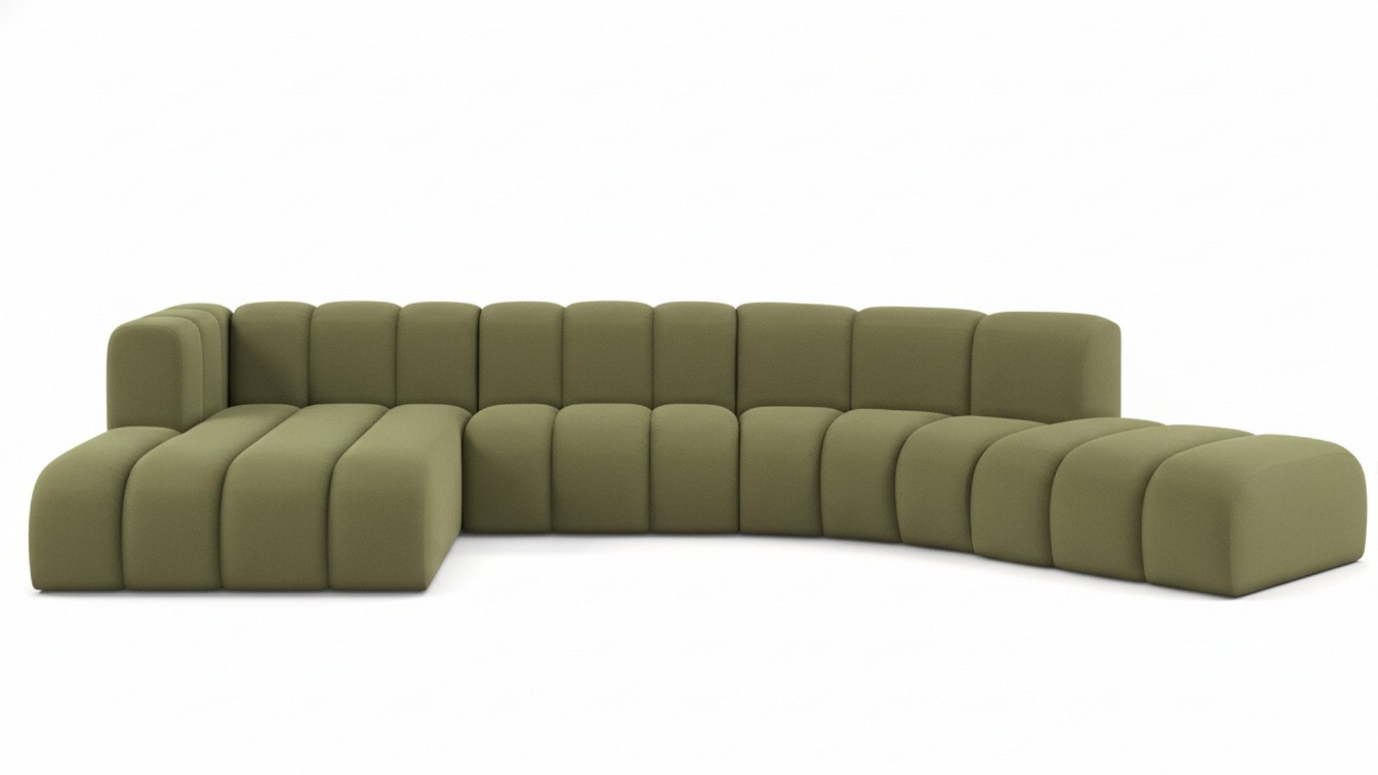 Kaiser Möbel Ecksofa Velours Grand L Round moderne modulare Designer-Sofa, Ecksofa, halbkreisförmiges Design,Premium-Velours Salvador