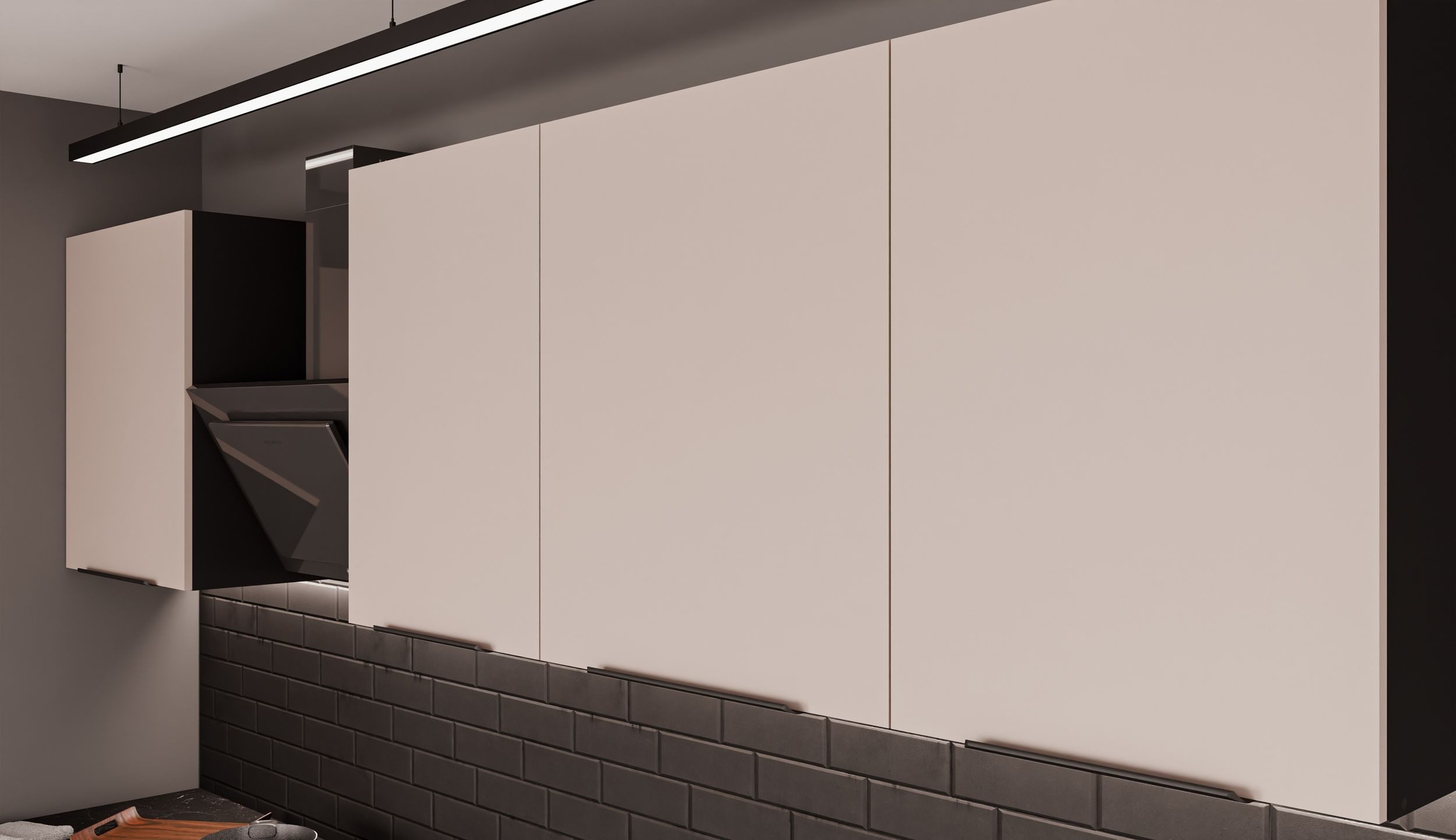 Kitchen Price Bomb: ARONA 280 + 180 Kitchen Unit, Kitchen Block, Fitted Kitchen, Cashmere Beige Black