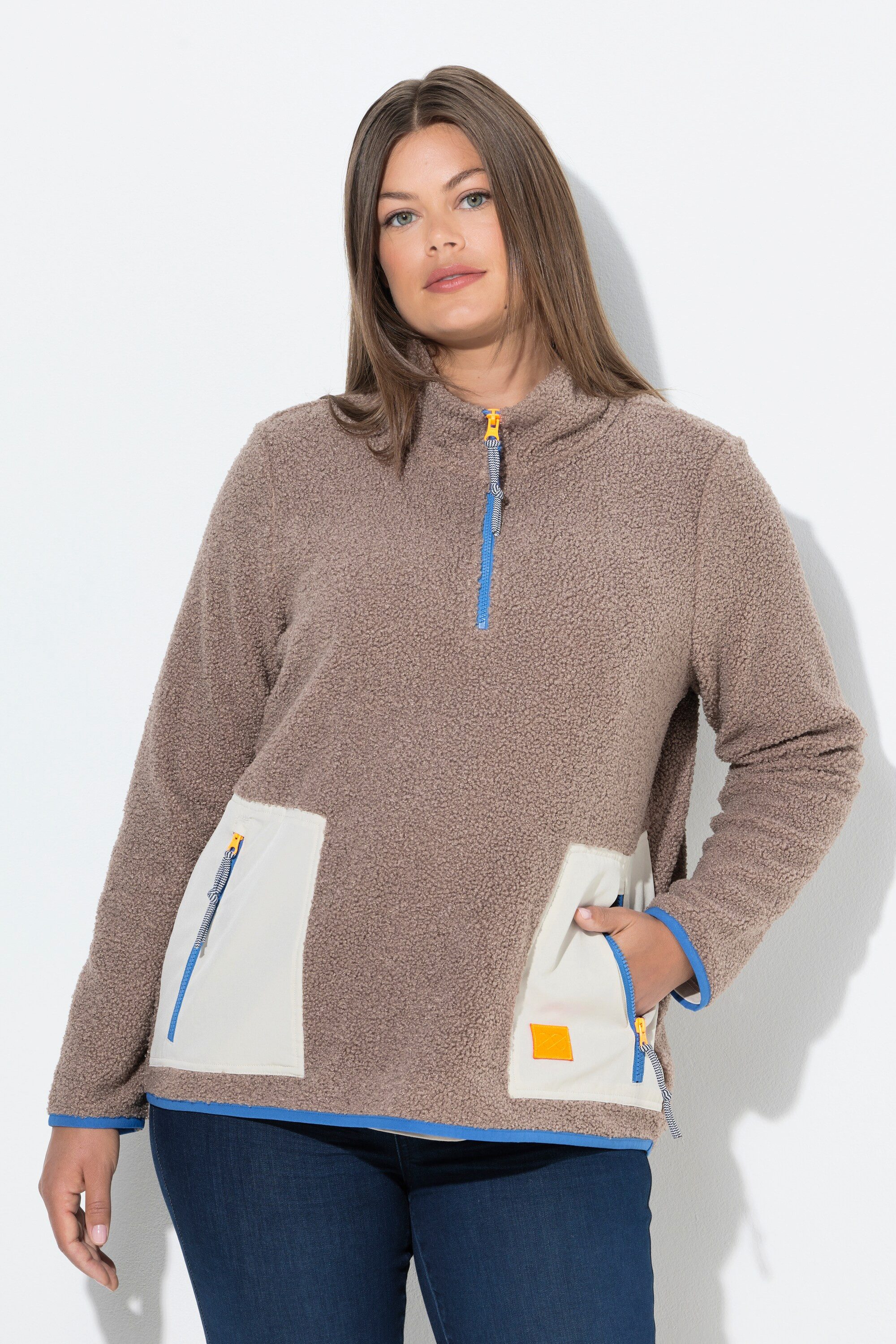 Laurasøn Sweatshirt Teddy-Sweatshirt Langarm Stehkragen OEKO-TEX günstig online kaufen