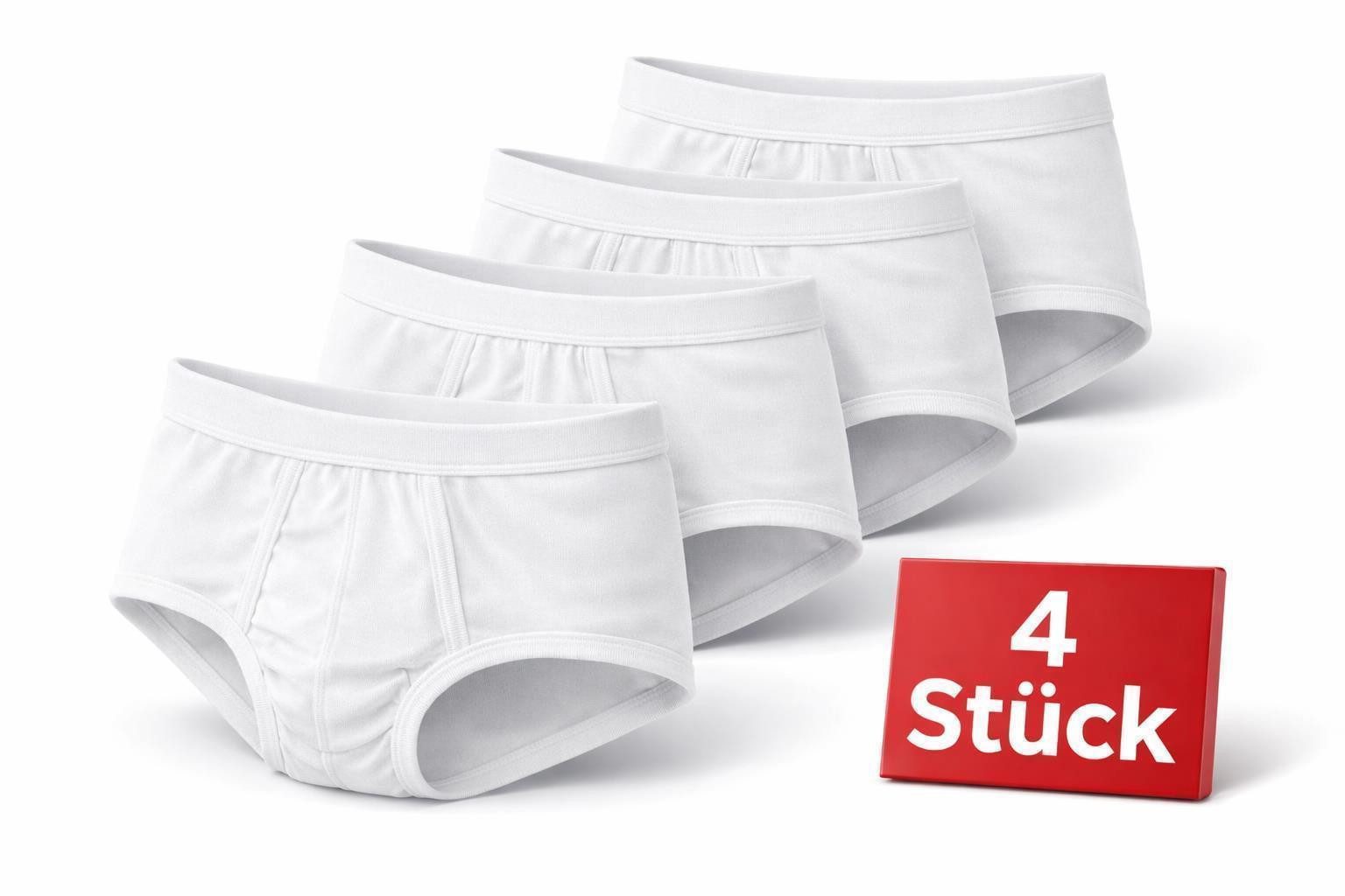 EloModa Slip Herren Slip Unterhose 4er Pack aus 100 % Baumwolle mit Eingriff – (4-St) mit Eingriff – Bequeme Herrenunterwäsche