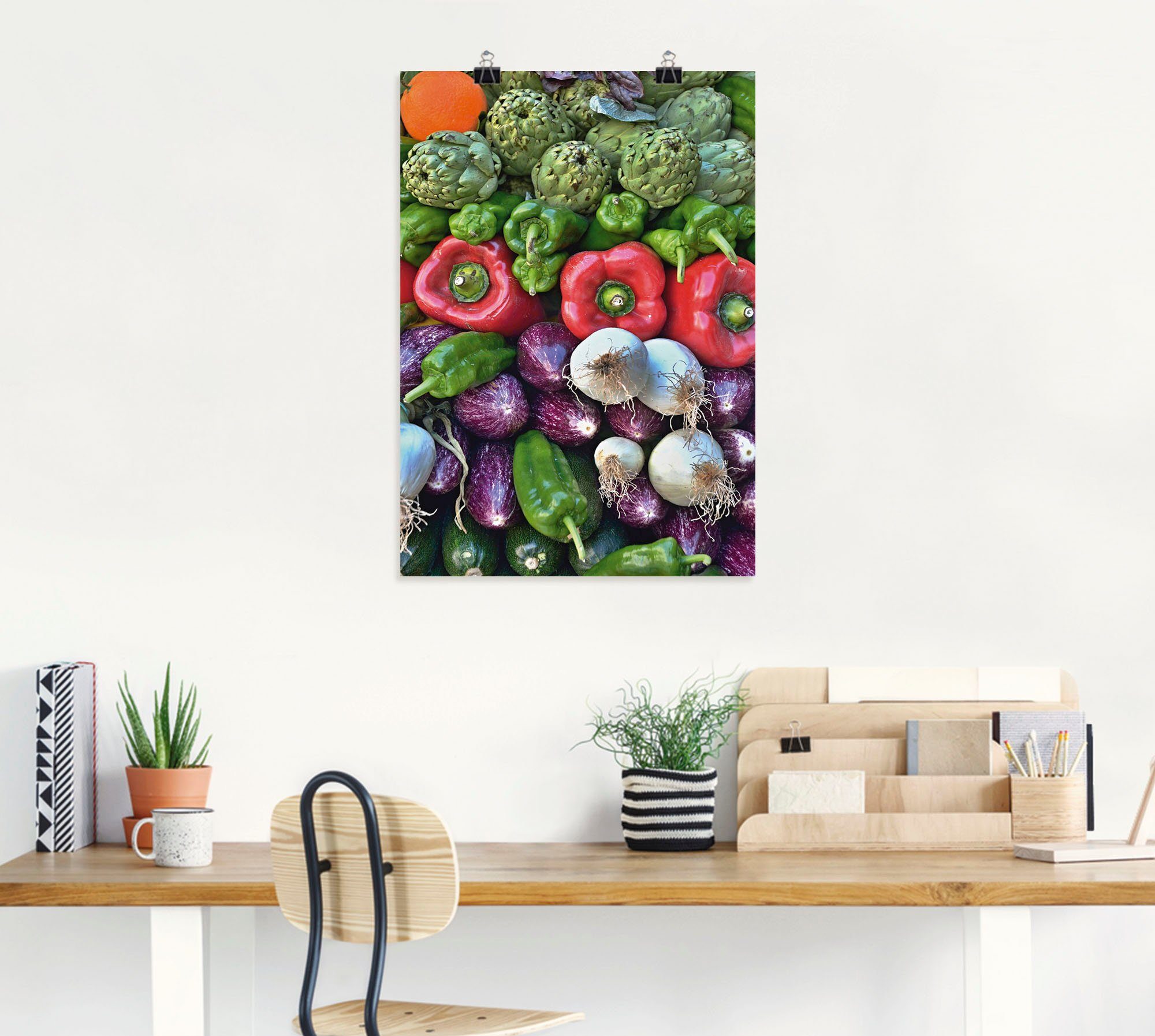 versch. Größen Artland Gemüse Leinwandbild, in (1 als Lebensmittel vom Wandbild oder Wandaufkleber Gemischtes Markt, St), Poster Alubild,