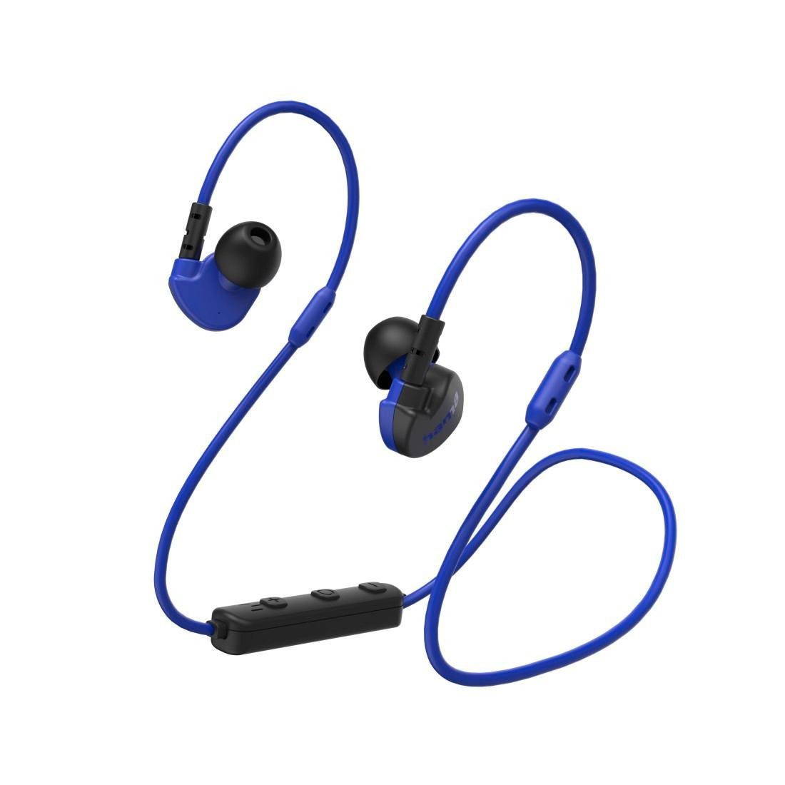 Hama Bluetooth Kopfhörer Sport, In-Ear, Mikrofon, ultraleicht, ergonomisch In-Ear-Kopfhörer (Freisprechfunktion, Google Assistant, Siri) blau