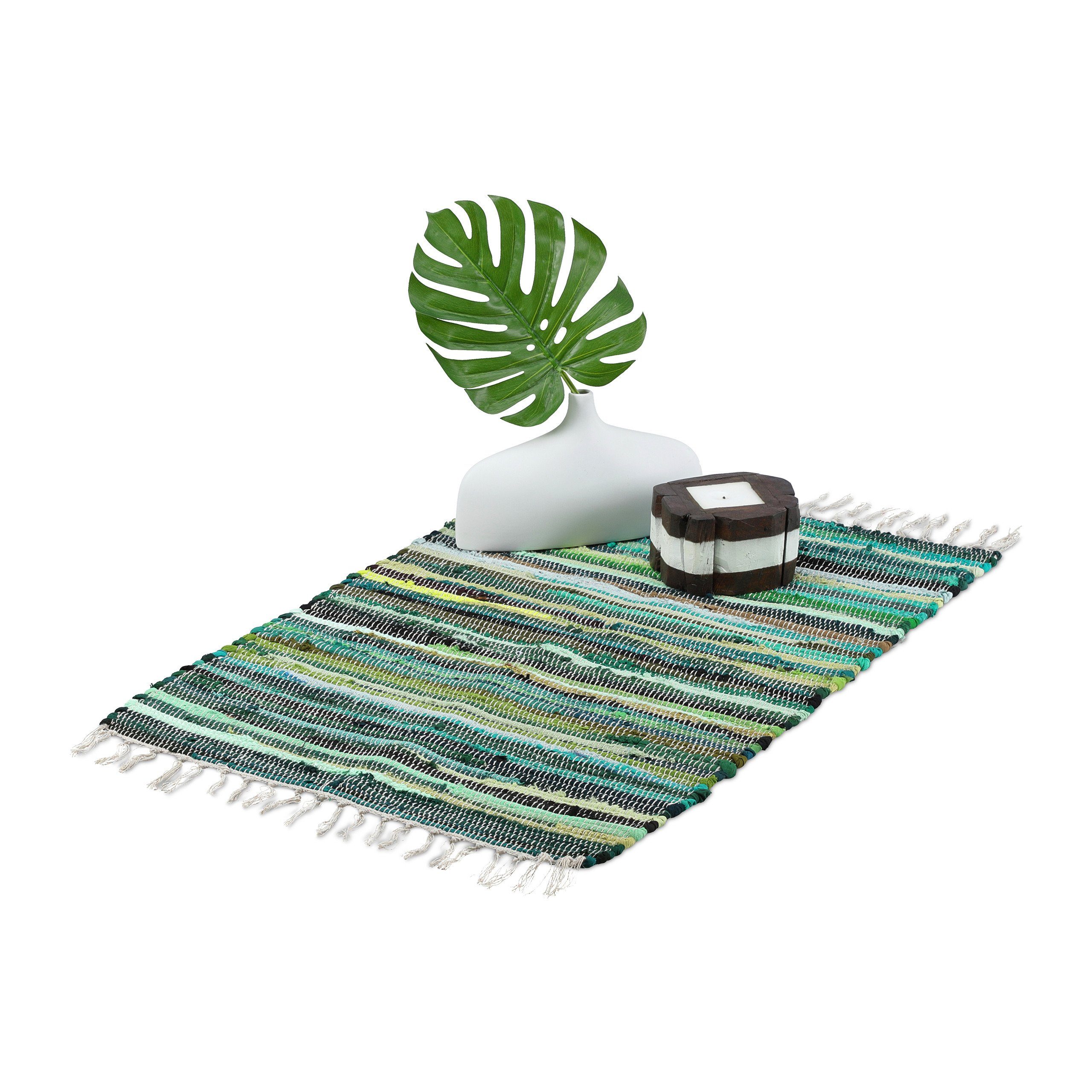 Teppich »Flickenteppich in Grün-Nuancen«, relaxdays, Höhe 5 mm, 50x80cm  online kaufen | OTTO