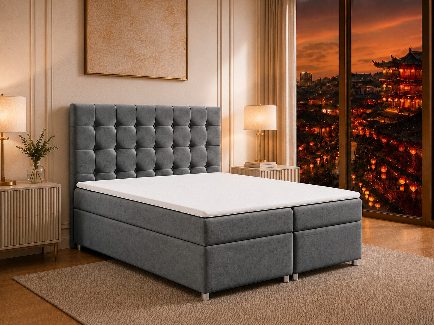 Best for Home Boxspringbett Trinity K-9 mit Stauraum & 7-Zonen Komfort – modern & komfortabel (Komplett-Set, 1-St., 140x200 160x200 180x200 200x200 cm), Handwerksqualität, TOP Preis-Leistungs-Verhältnis