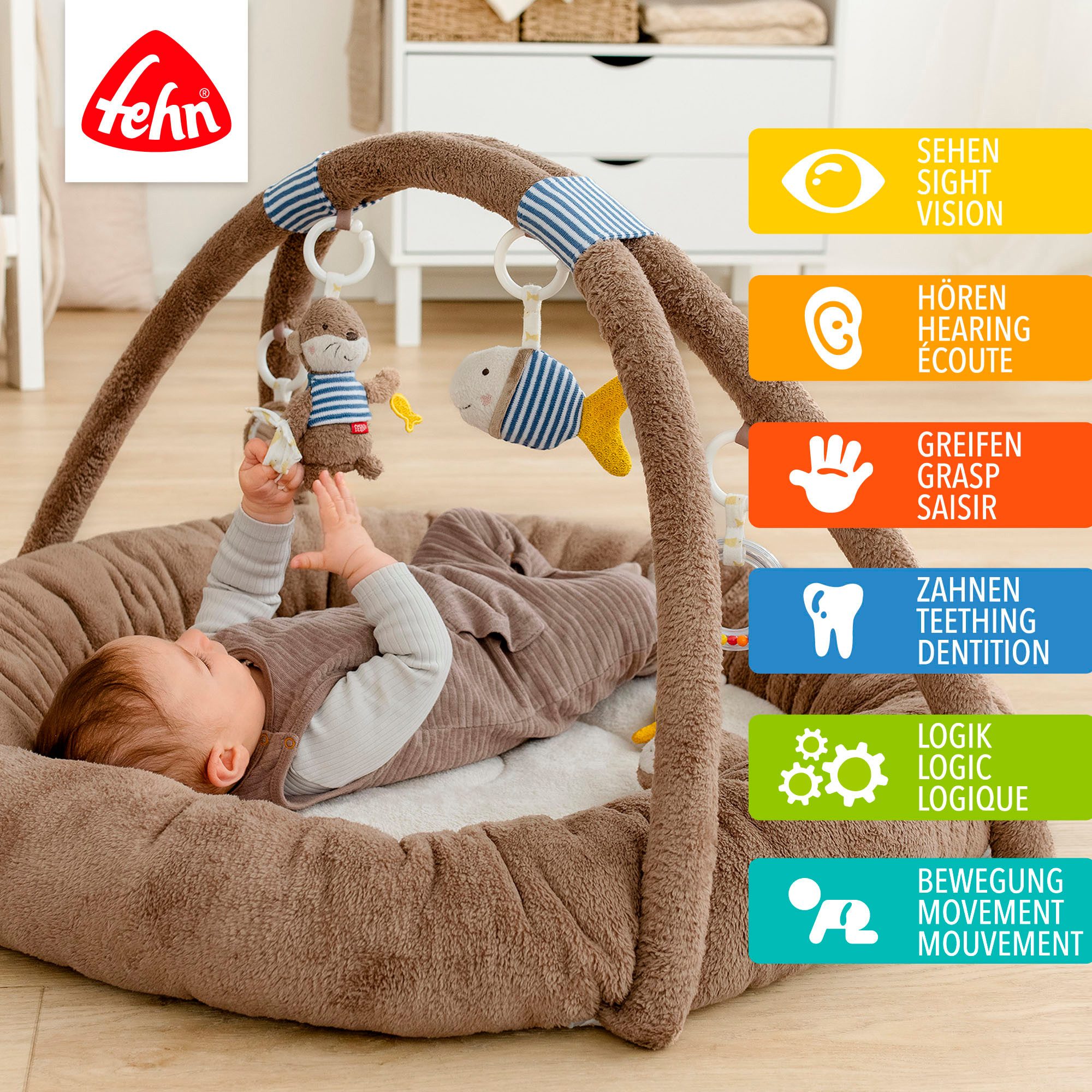 Fehn Baby Gym Otter Theo, 3-D-Activity-Nest Otter