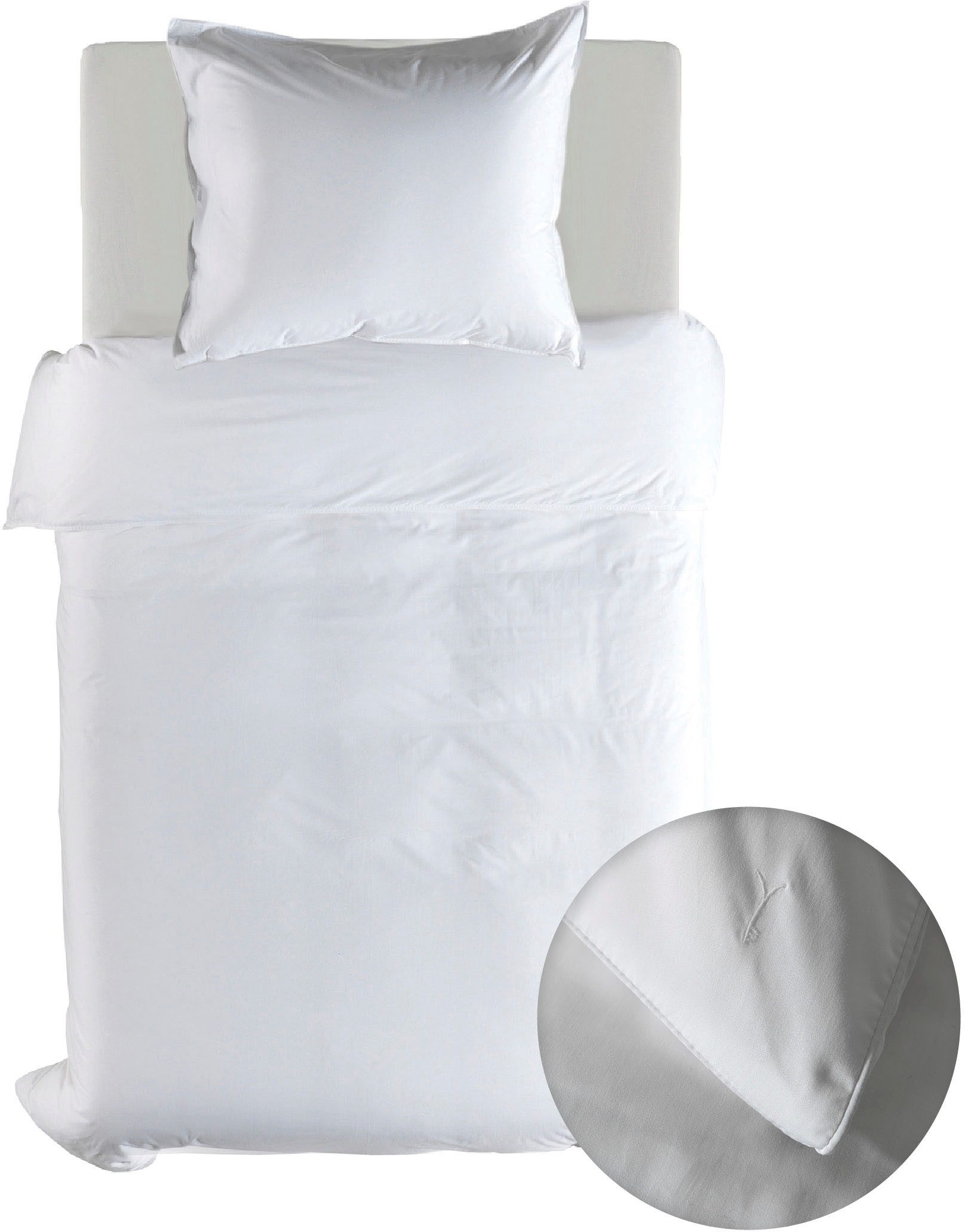 YELLOW Bettwäsche Suite-Dubai, Mako-Satin, 2 teilig, Uni Design, 100% Baumwolle ab 135x200 cm.