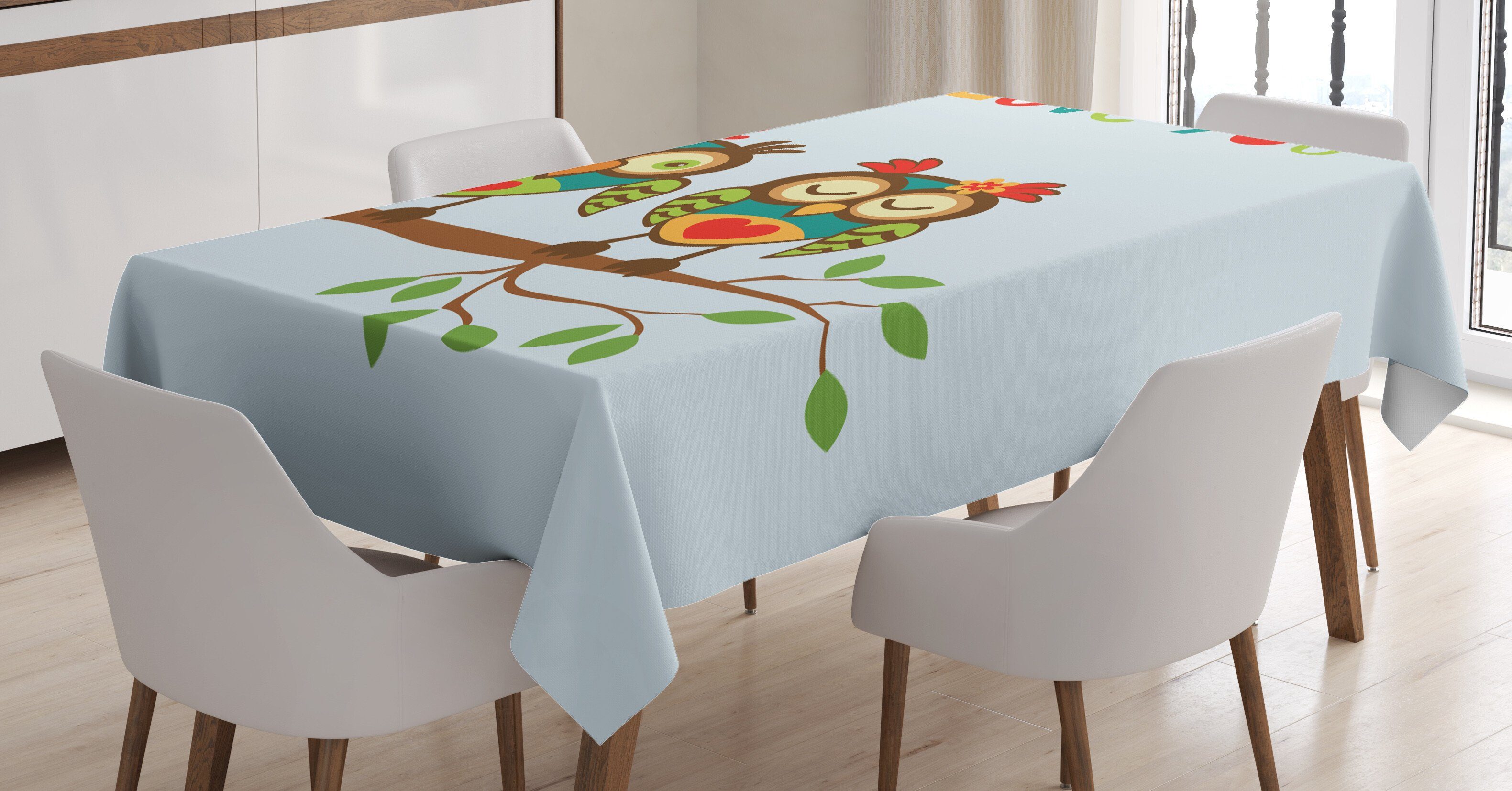 Abakuhaus Tischdecke Farbfest Waschbar Für den Außen Bereich geeignet Klare Farben, Romantisch Affection Nachricht