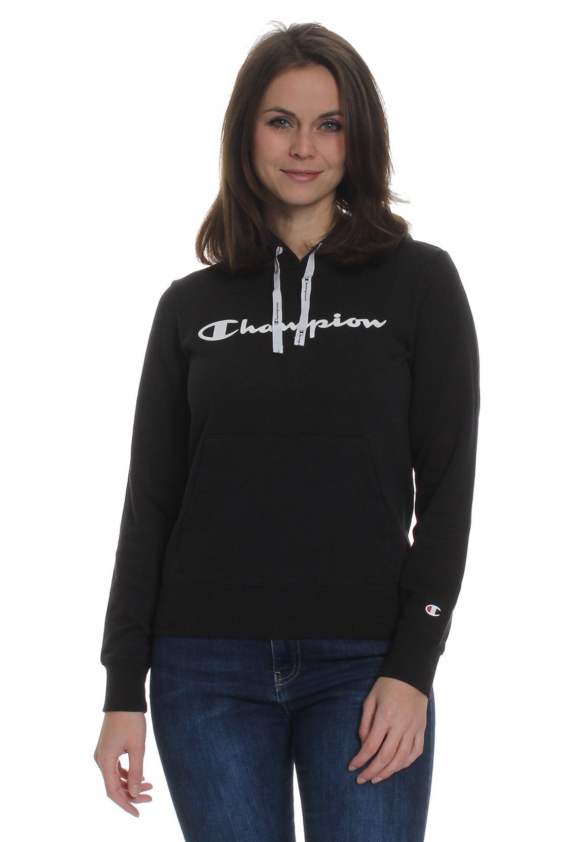 Champion Kapuzensweatshirt Champion Kapuzenpullover Damen 112580 S20 KK001 NBK Schwarz