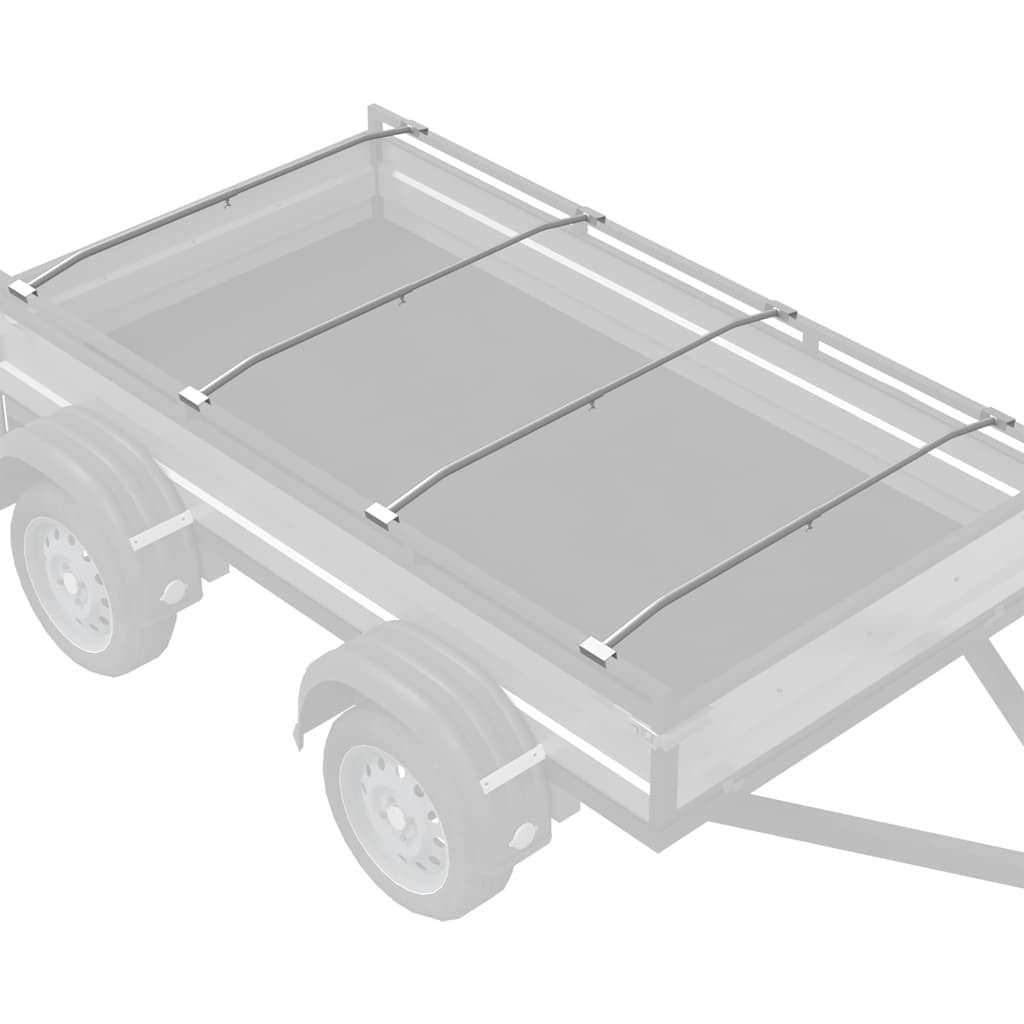 vidaXL Halterung Planehalterung für Anhänger 4 Silber 102-155 cm Aluminium – Bild 3 von 5