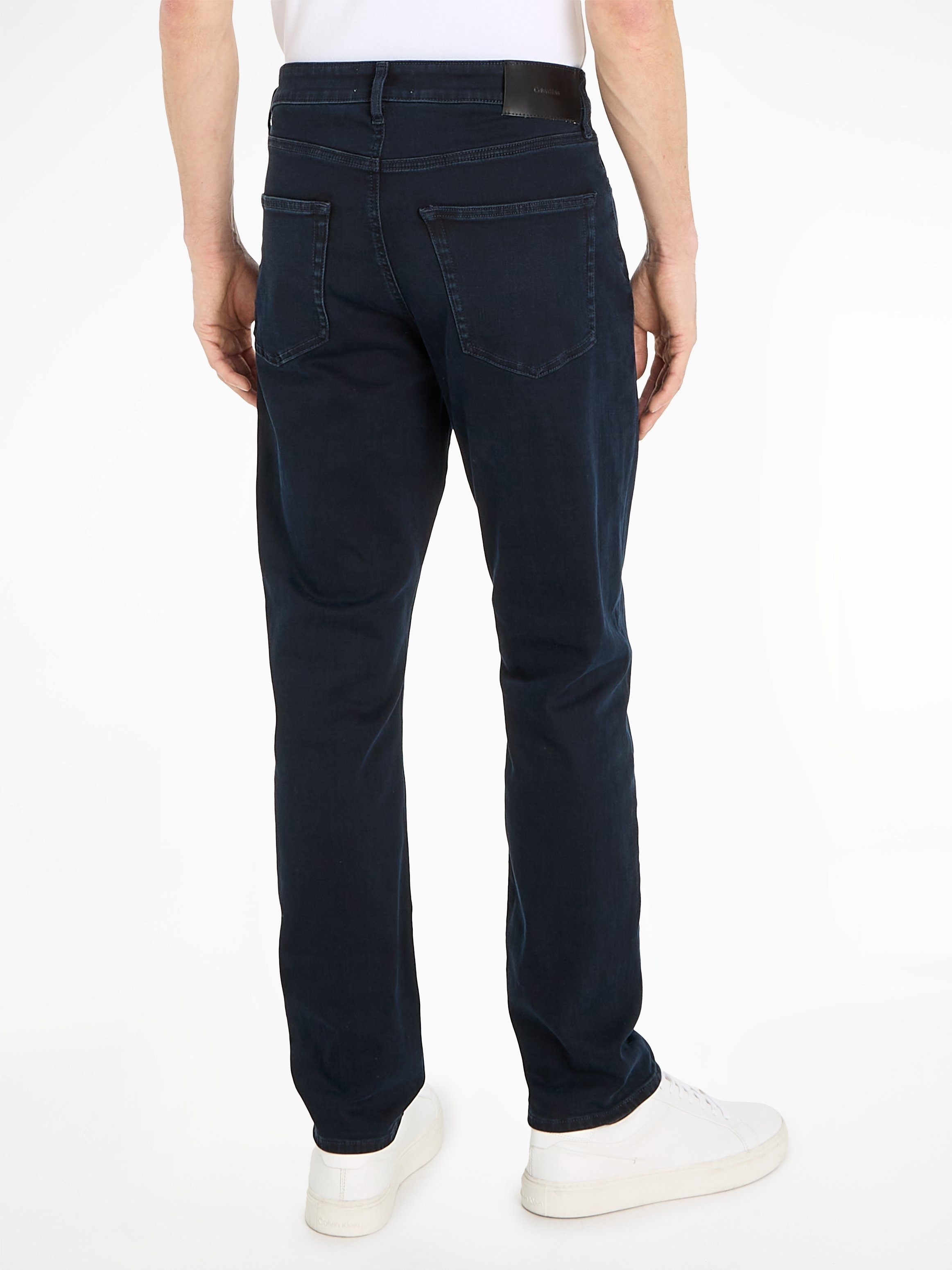 Jeans Markenlabel Calvin Gerade BLACK mit Klein BLUE TAPERED