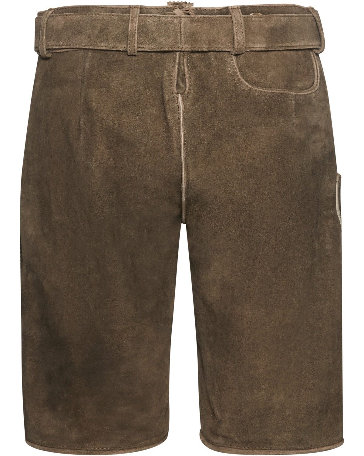 KRÜGER BUAM Trachtenlederhose Kurze Lederhose mit Gürtel