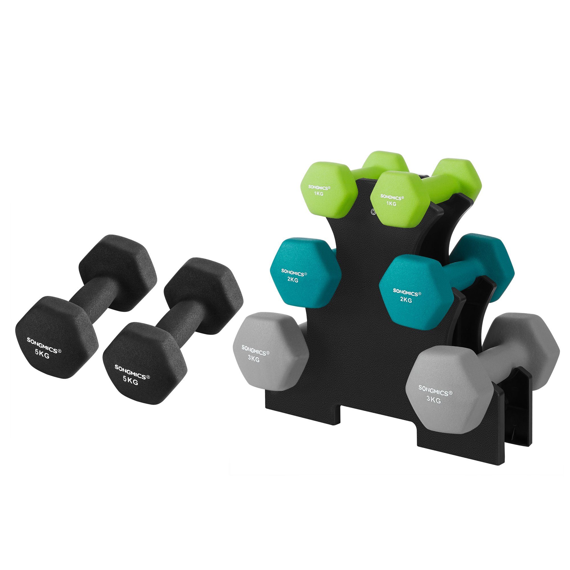 SONGMICS Hantel-Set Kurzhantel Set 12kg+10kg, Krafttraining, (Set)