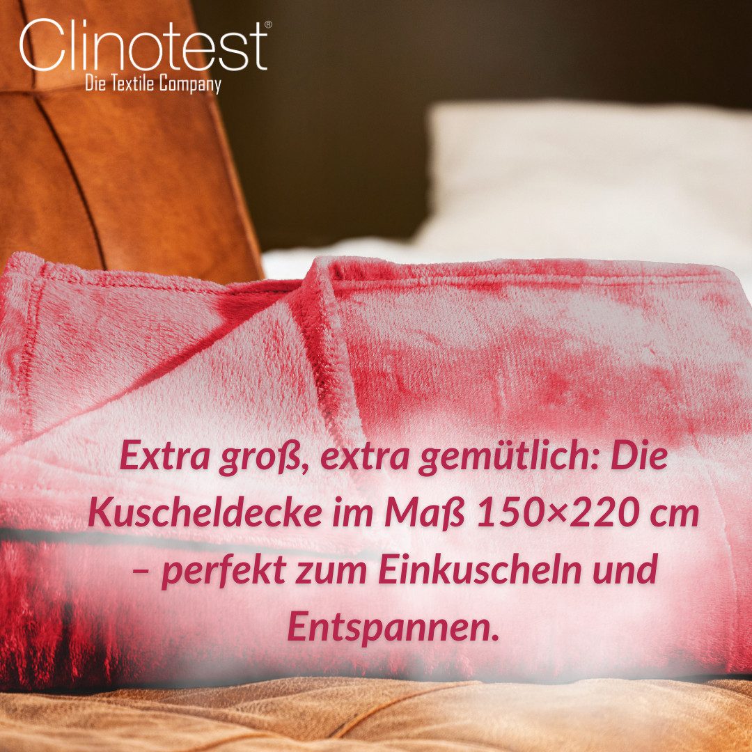 Wohndecke Kuscheldecke aus 100% Polyester, 150x220 cm, Clinotest, Kochfest ohne Einlaufen oder Fusseln, auch als Sofadecke & Tagesdecke – Bild 3 von 5