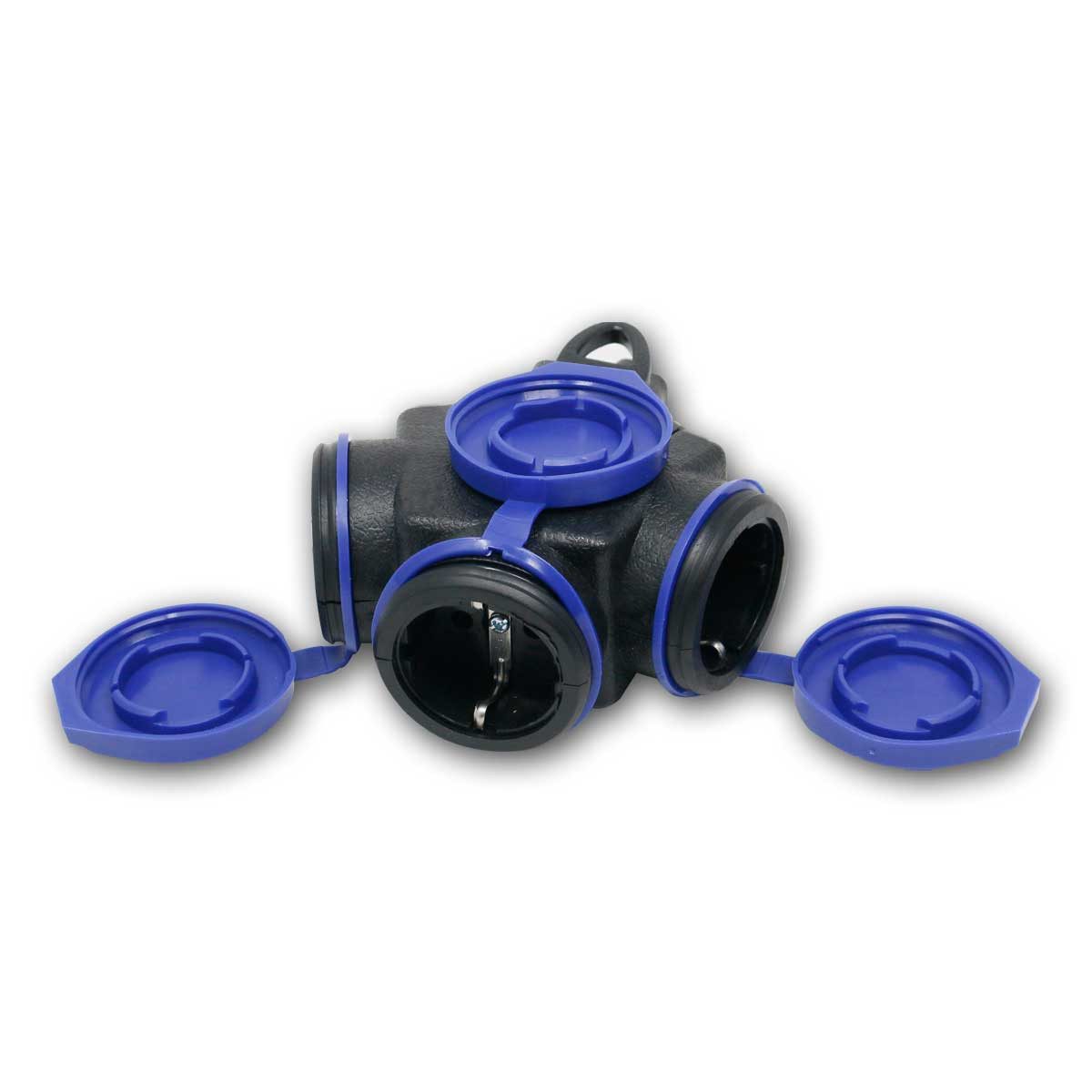 world-trading-net Schuko-Kupplung Gummi-Dreier-Kupplung Schutzkon, 16A, IP44, F-Type