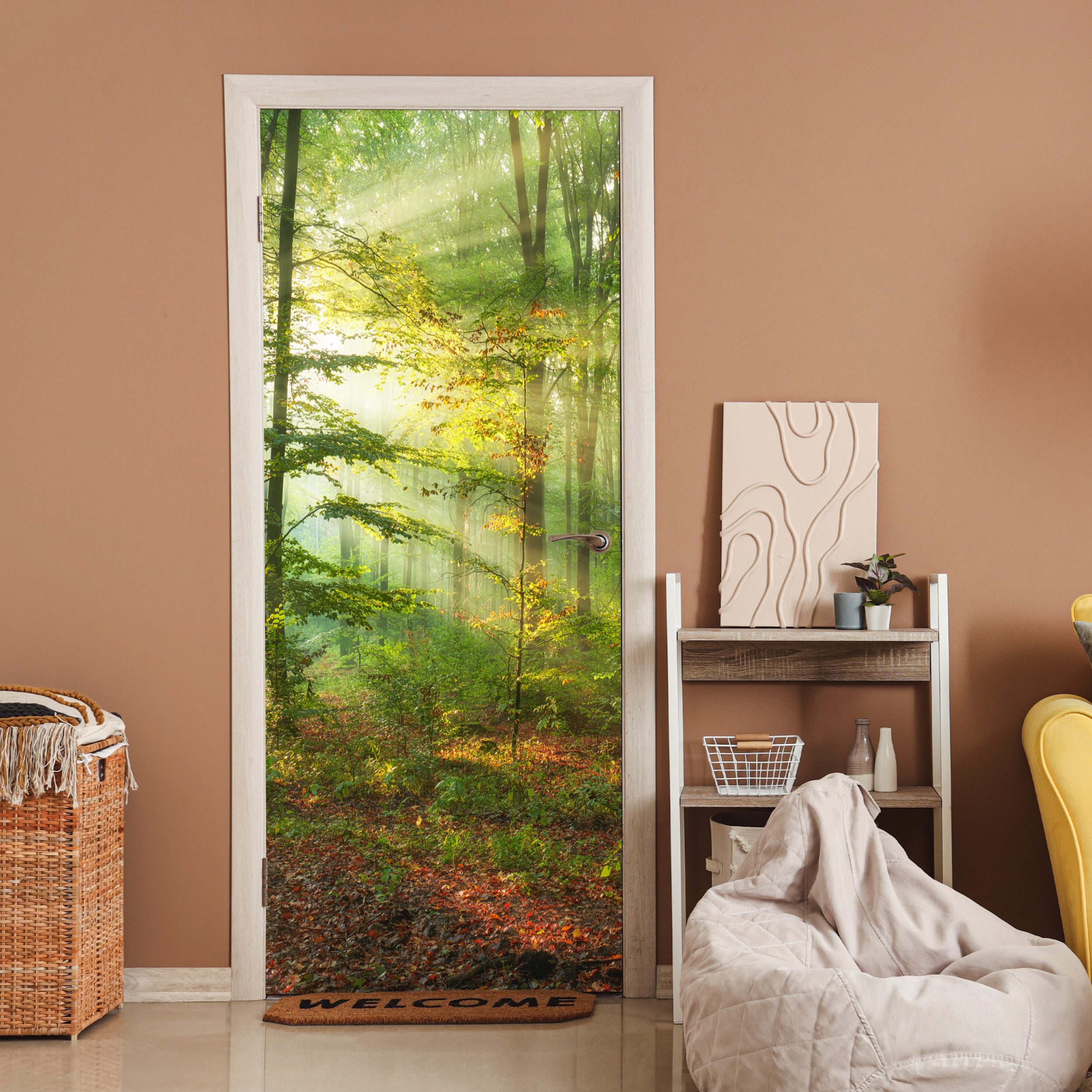 MuchoWow Türtapete Sonne - Wald - günstig online kaufen