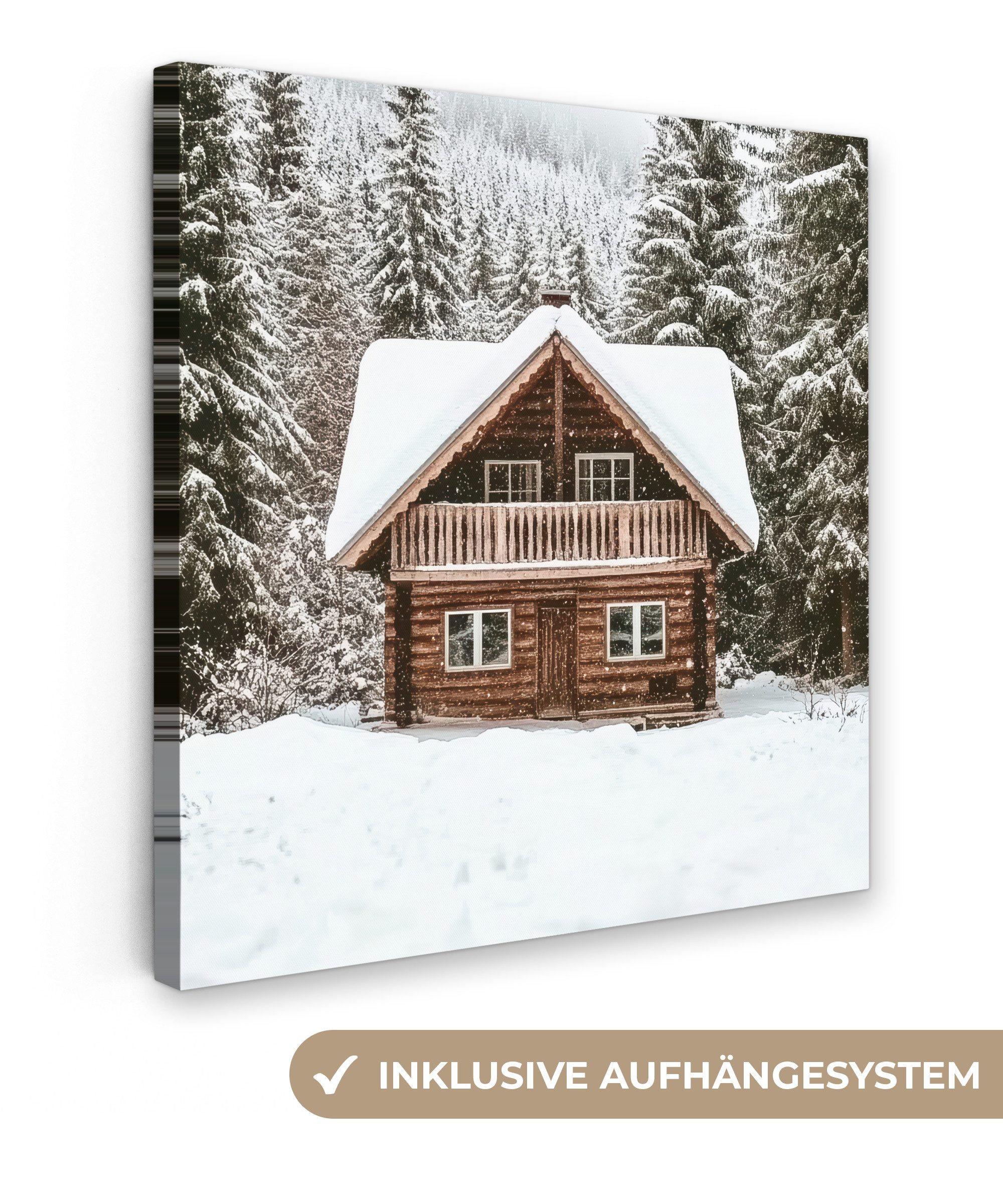 OneMillionCanvasses® Leinwandbild Startseite - Wald - Winter - Natur - Schn günstig online kaufen