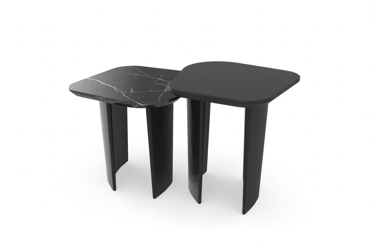 Xlmoebel Beistelltisch Schwarzer Beistelltisch aus hochwertigem Material mit modernem Design (2-St., Beistelltisch), Hergestellt in Europa