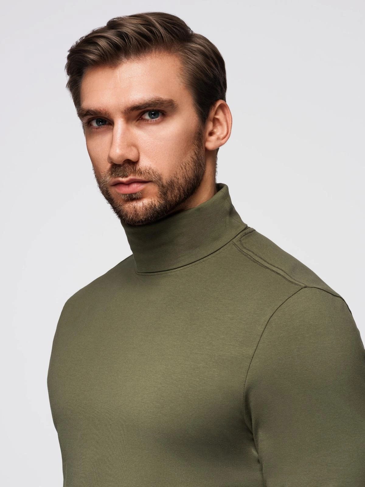OMBRE Rollkragenpullover Unifarbenes Herren-Longsleeve mit Rollkragen