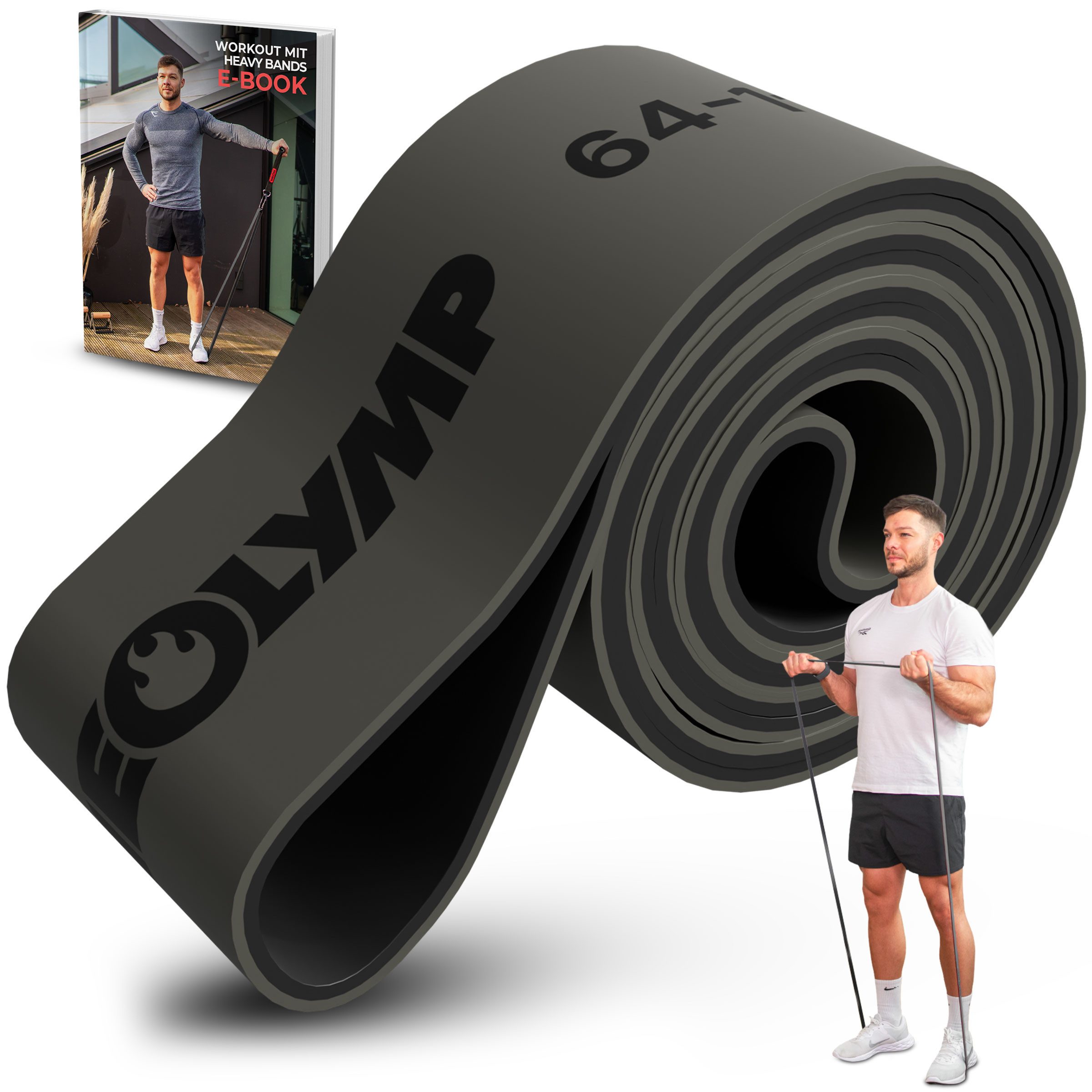 NEOLYMP Trainingsbänder Resistance Bands - Gym Zubehör für Ganzkörpertraining - Klimmzug Band, Kein Spannungsverlust,Hygienisch, Mehrschichtig, Naturlatex, Belastbar