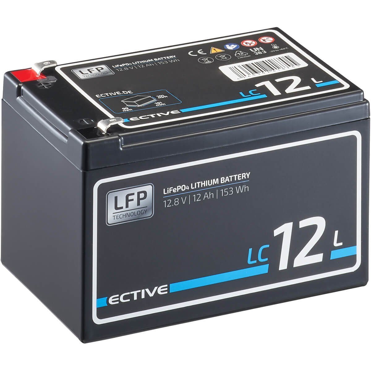 ECTIVE ECTIVE LC 12L 12V LiFePO4 Lithium Batterie 12Ah Batterie, (12 V)