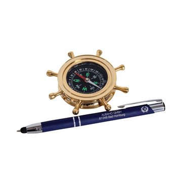 Aubaho Kompass Kompass Steuerrad Maritim Dekoration Navigation Messing Antik-Stil