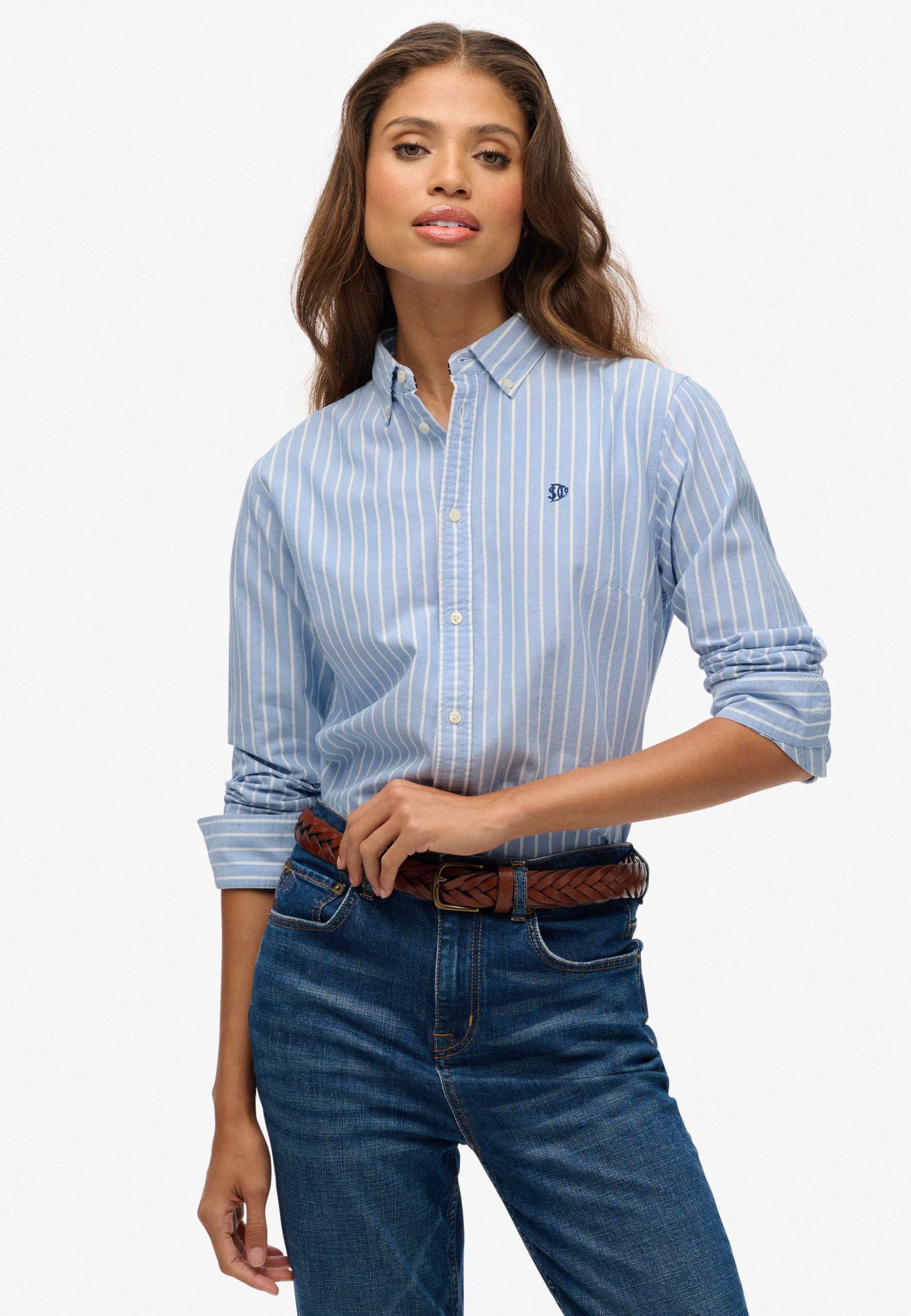 Superdry Hemdbluse SLIM OXFORD BD L/S SHIRT Baumwolle, slim fit günstig online kaufen