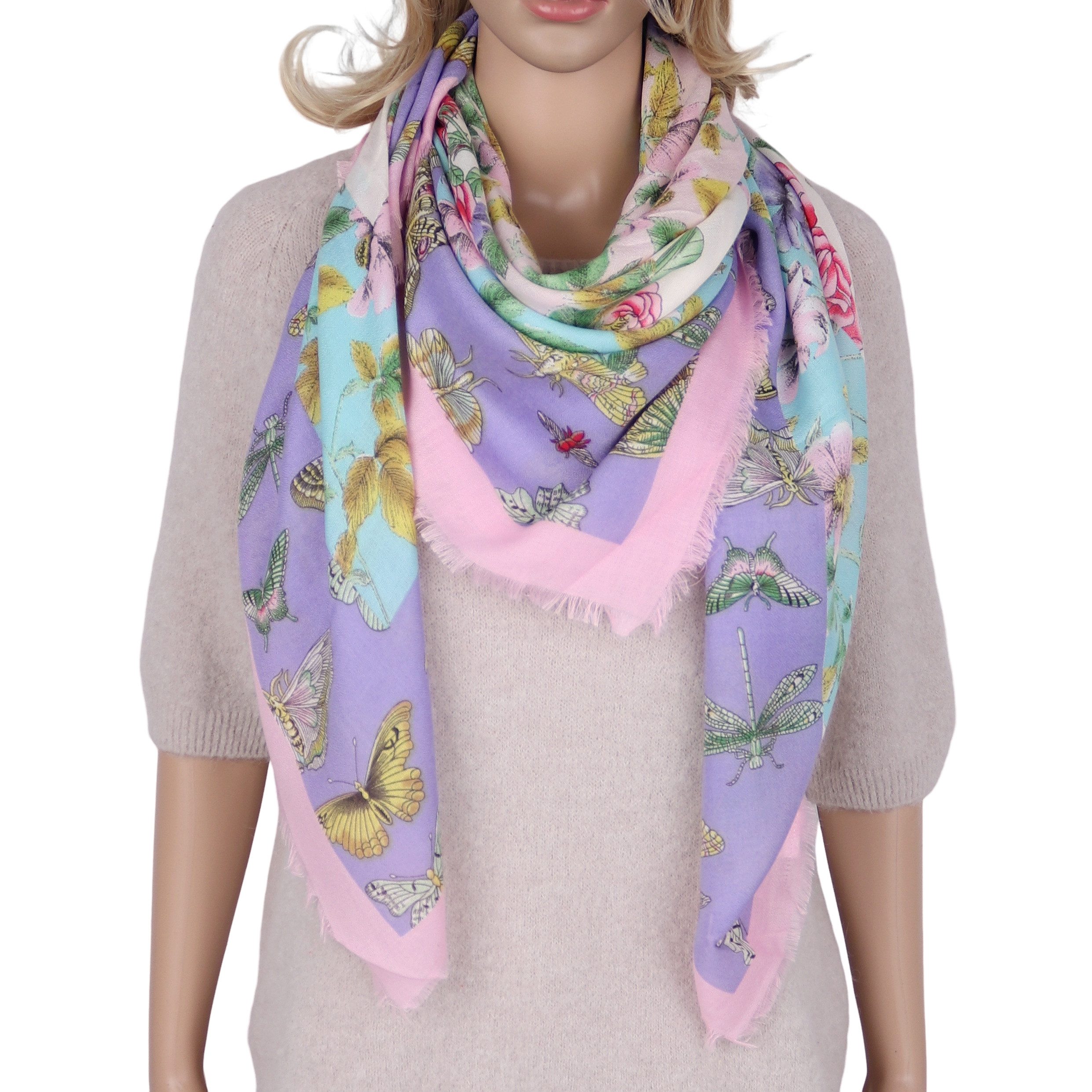 MIRROSI Dreieckstuch weicher Quadratisches Tuch 130x130cm leicht Frühling Sommer, (Neue Kollektion Frühling/Sommer 2026), Trendiges Desgin, leicht und weich