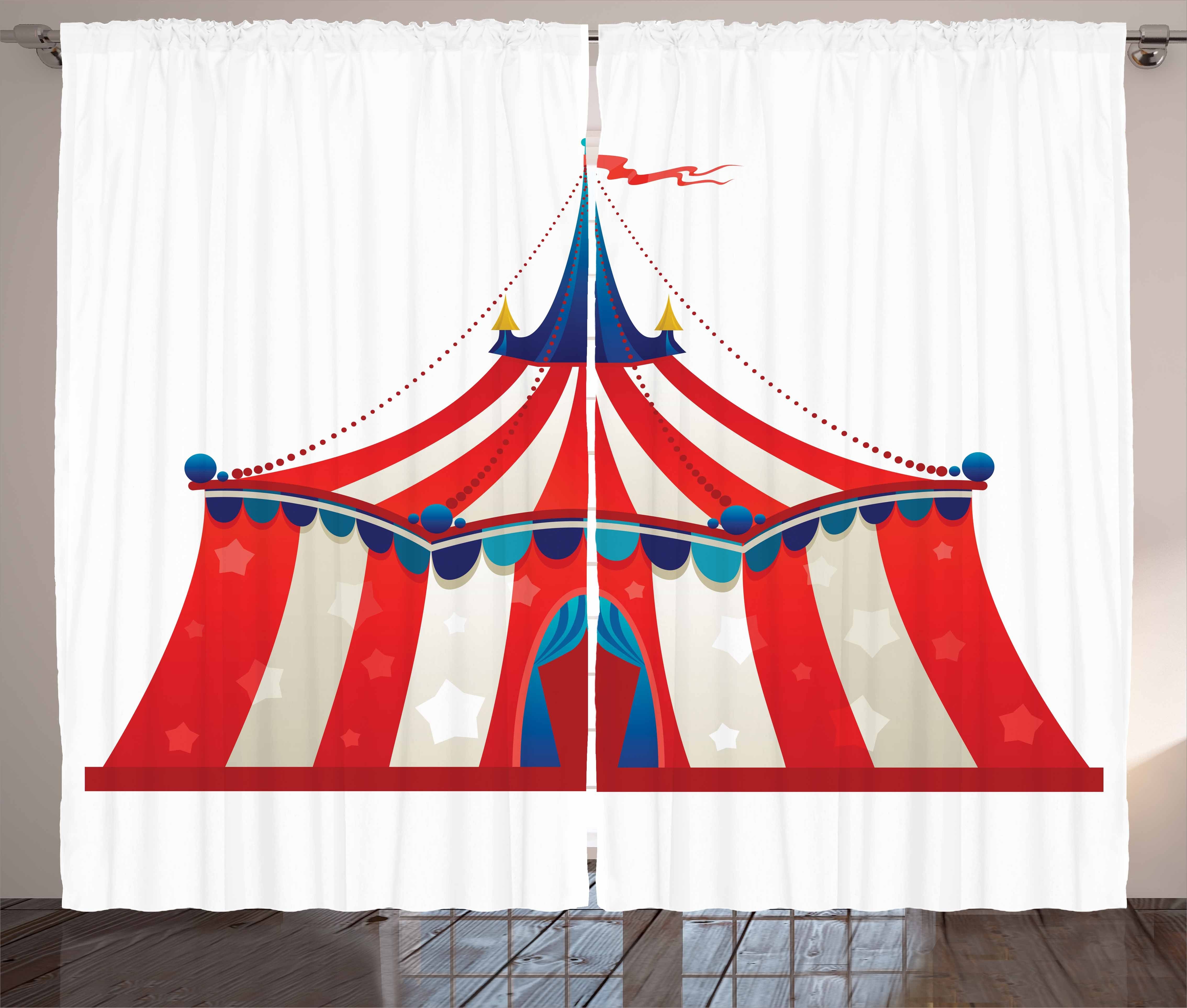 gestreifter Abakuhaus, mit Sterne Kräuselband und Schlafzimmer Schlaufen rot-Weiss Vorhang Haken, Gardine Zirkus