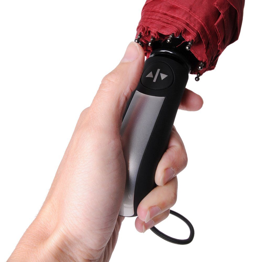 SHD Taschenregenschirm Sturmfester Autom.-Regenschirm mit Teflon Beschichtung, inkl. Tasche