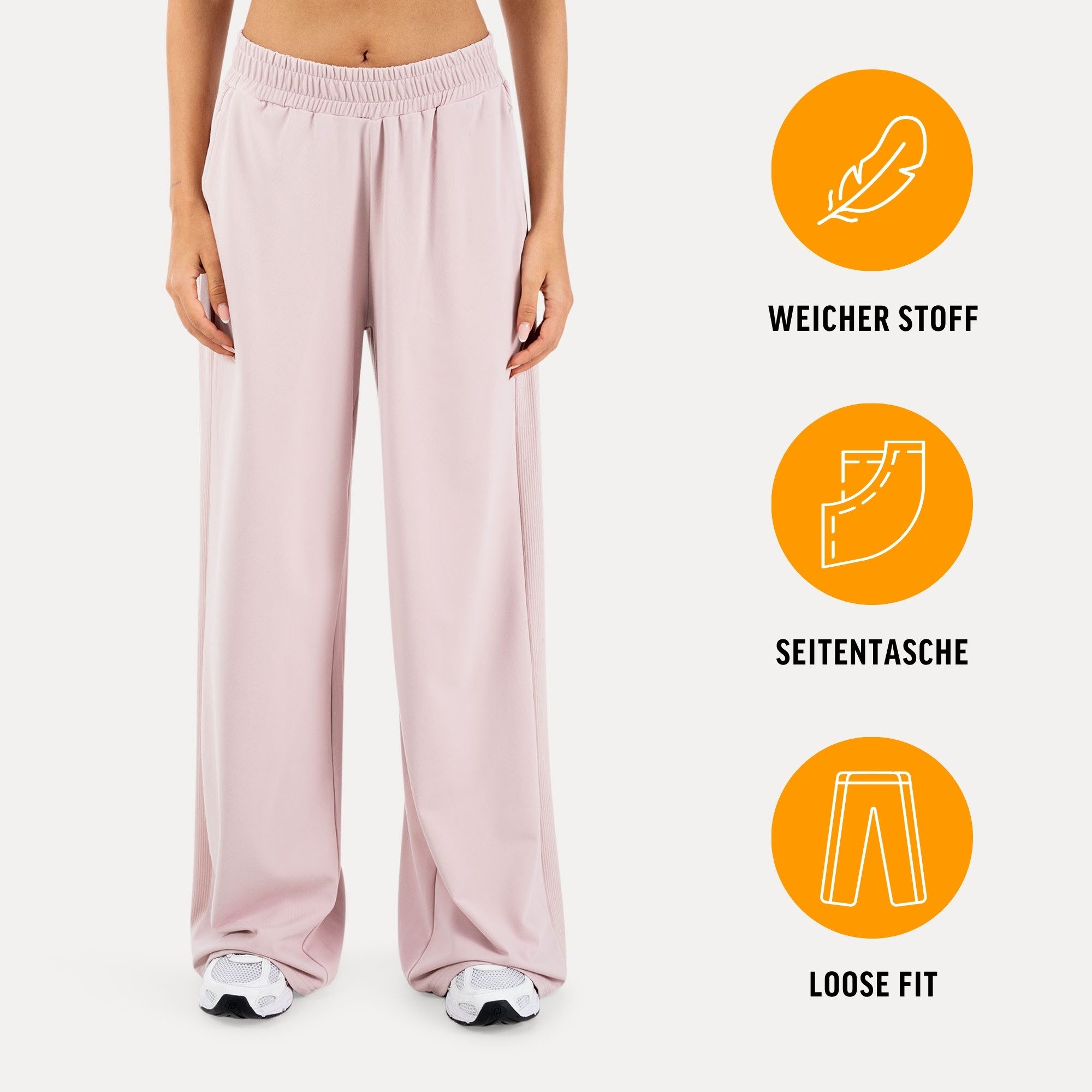 Smilodox Jogginghose Jora, Loose Fit Damen, Trainingshose mit High-Waist & Wide-Leg weiches Material, weites Bein, Baggy Fit, Gym & Homewear