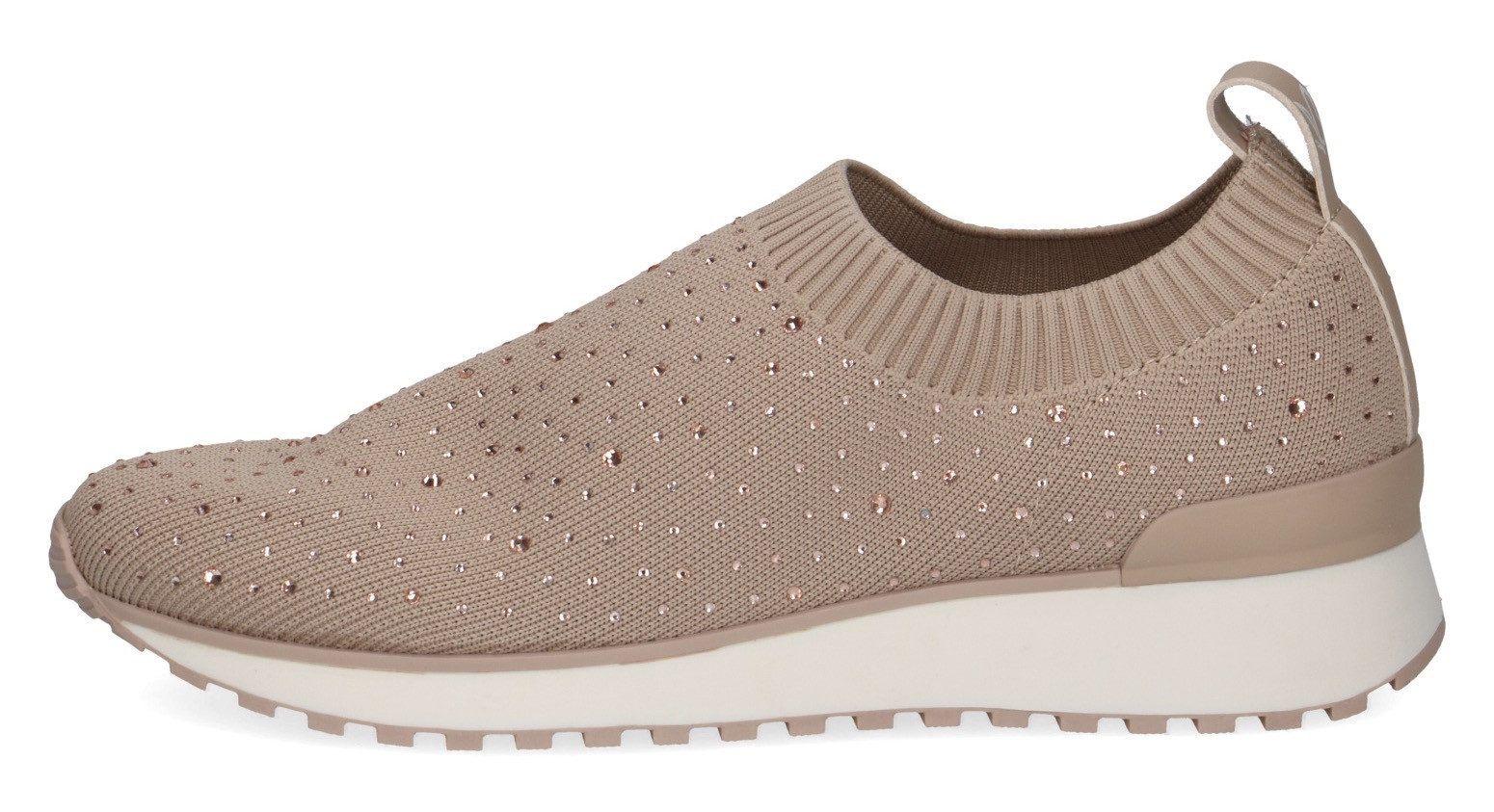 Caprice Slip-On Sneaker, Slipper, Freizeitschuh, Halbschuh mit funkelnden Strass-Steinen