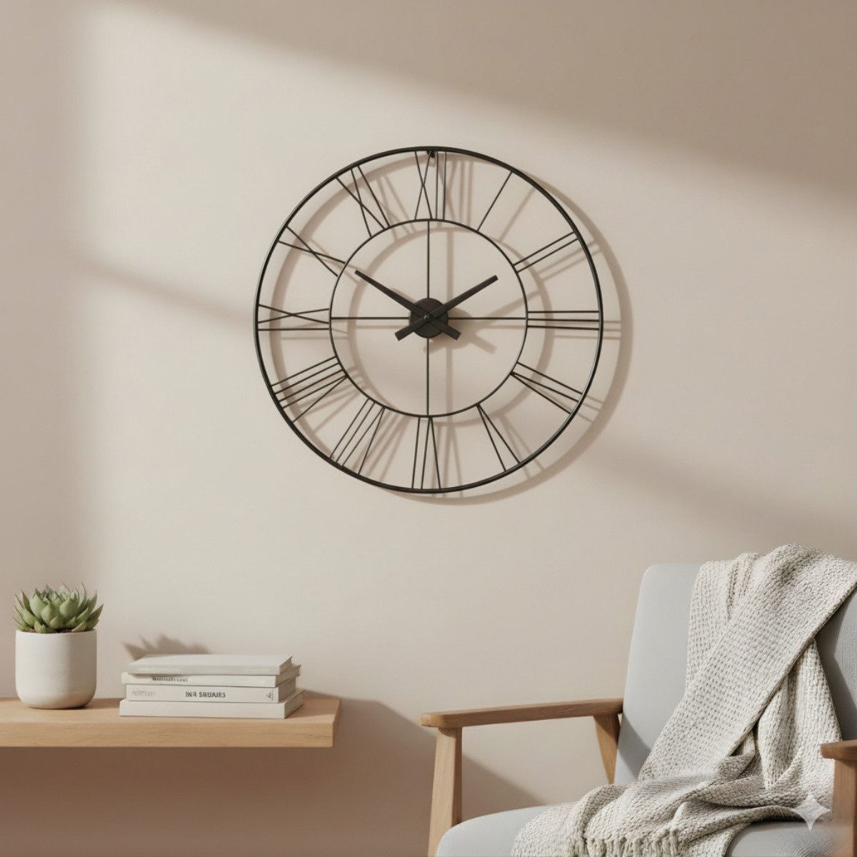 SCENA LIVING Wanduhr Wanduhr im Industriestil ARATIO, Ø 70 cm