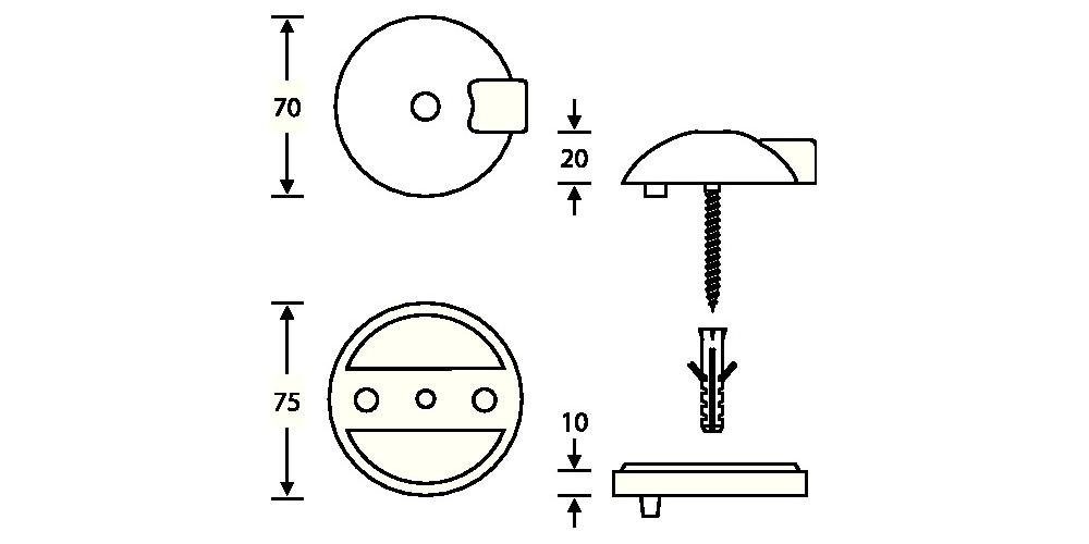 FSB Türbeschlag Bodentürpuffer 38 Dübelmontage Höhe 3884 matt Ø 20 mm mm Edelstahl 70