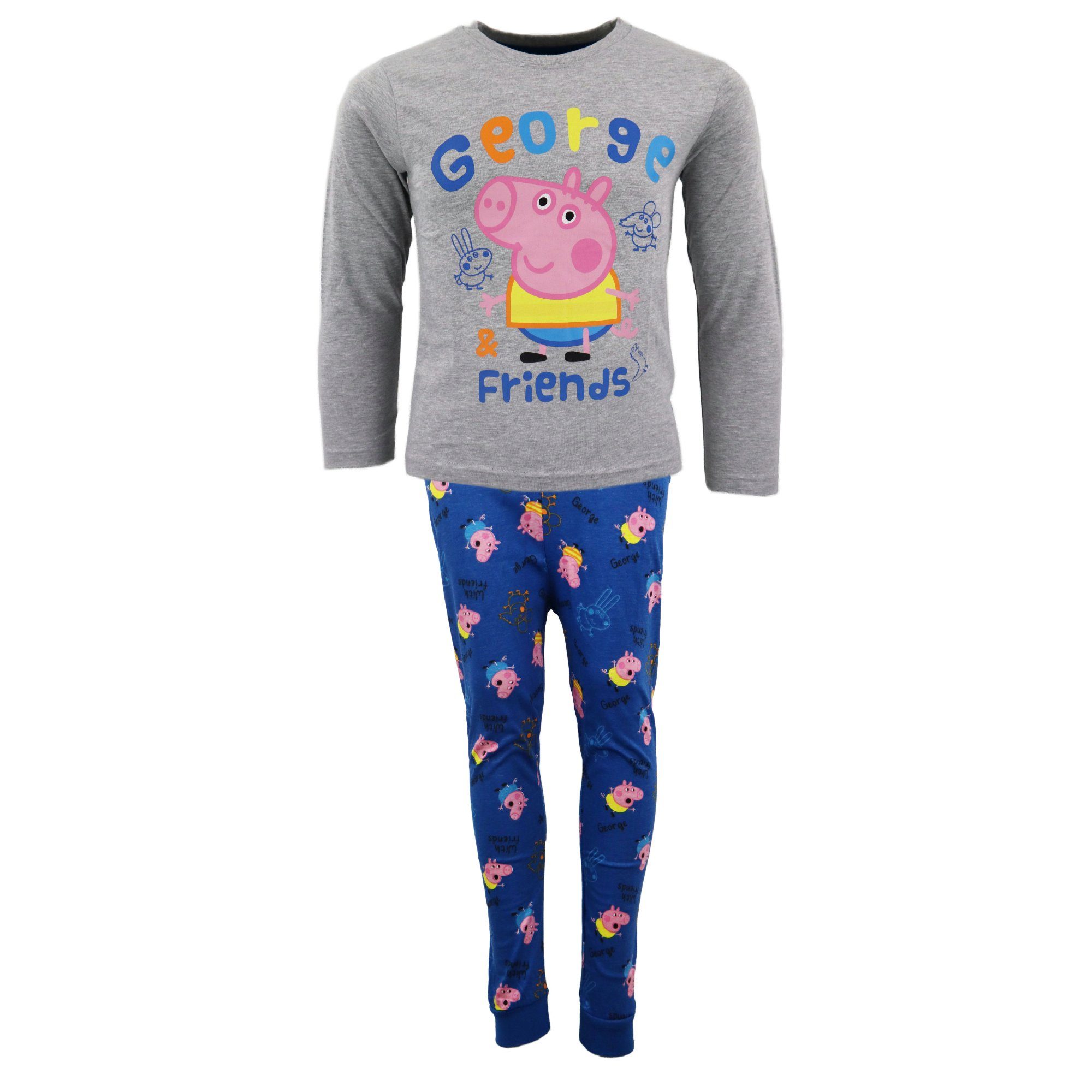 Jungen Schlafanzug Peppa Pig George 92 bis Dunkelgrau Kinder Hose Gr. Peppa Shirt Pig Wutz 116 Pyjama