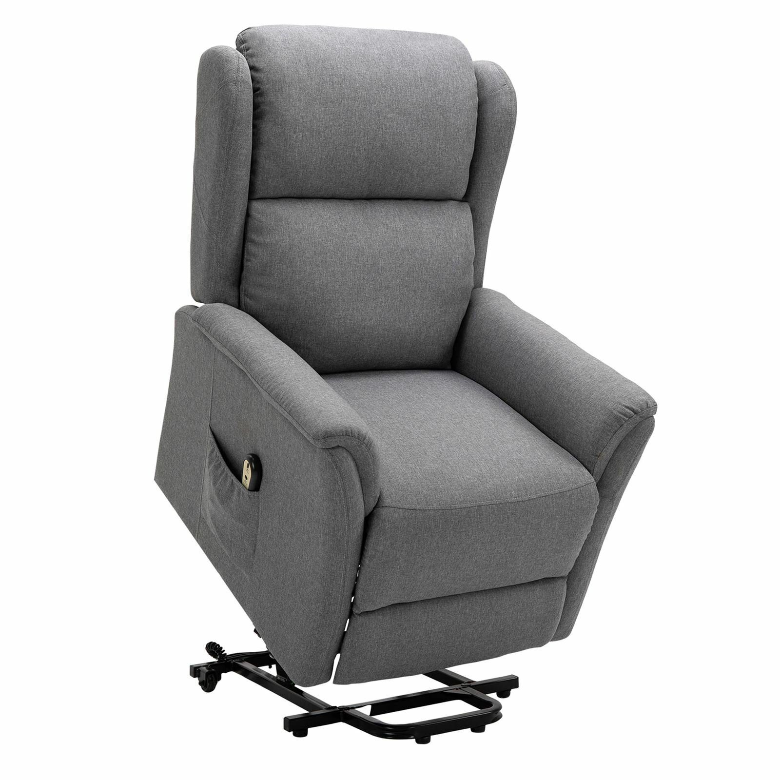 CARO-Möbel TV-Sessel TILBURG, Relaxsessel Fernsehsessel TV Ruhe Sessel mit  Aufstehfunktion elektrisch grau