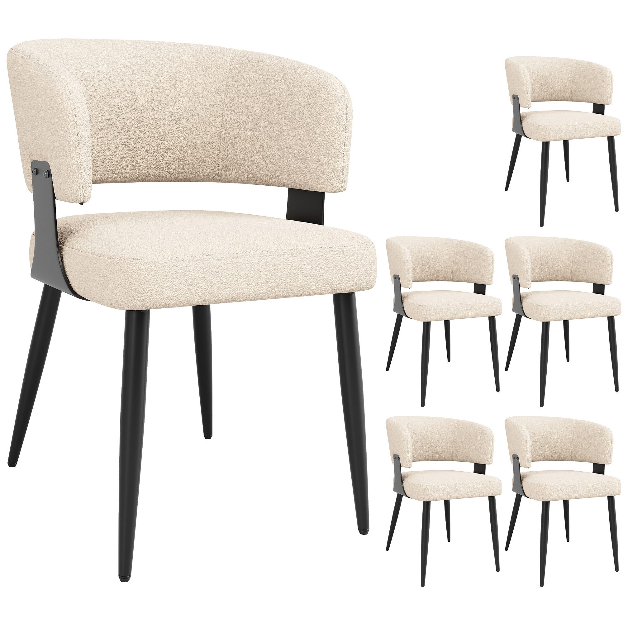 MODFU Esszimmerstuhl Make-up-Stuhl,Schminkstuhl,Luxusstuhl (6er Set Ergonom günstig online kaufen