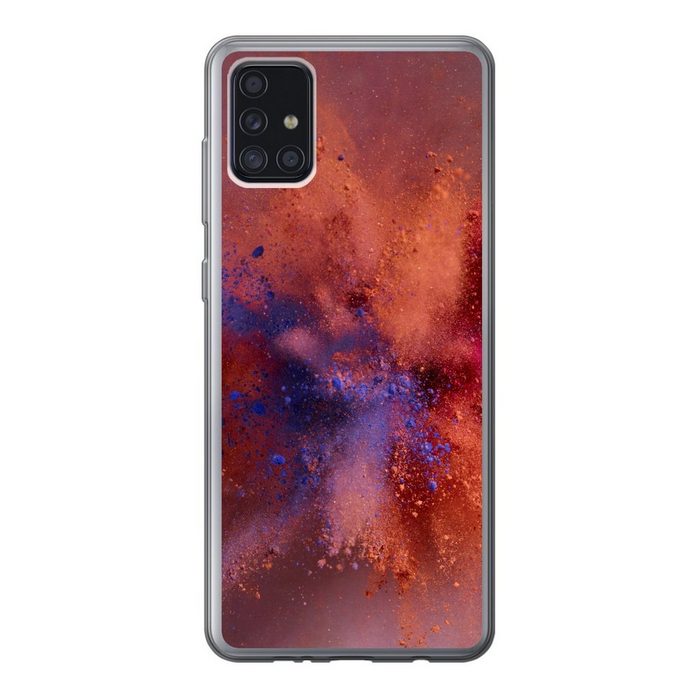 MuchoWow Handyhülle Puder - Rot - Orange - Abstrakt Handyhülle Samsung Galaxy A52 5G Smartphone-Bumper Print Handy