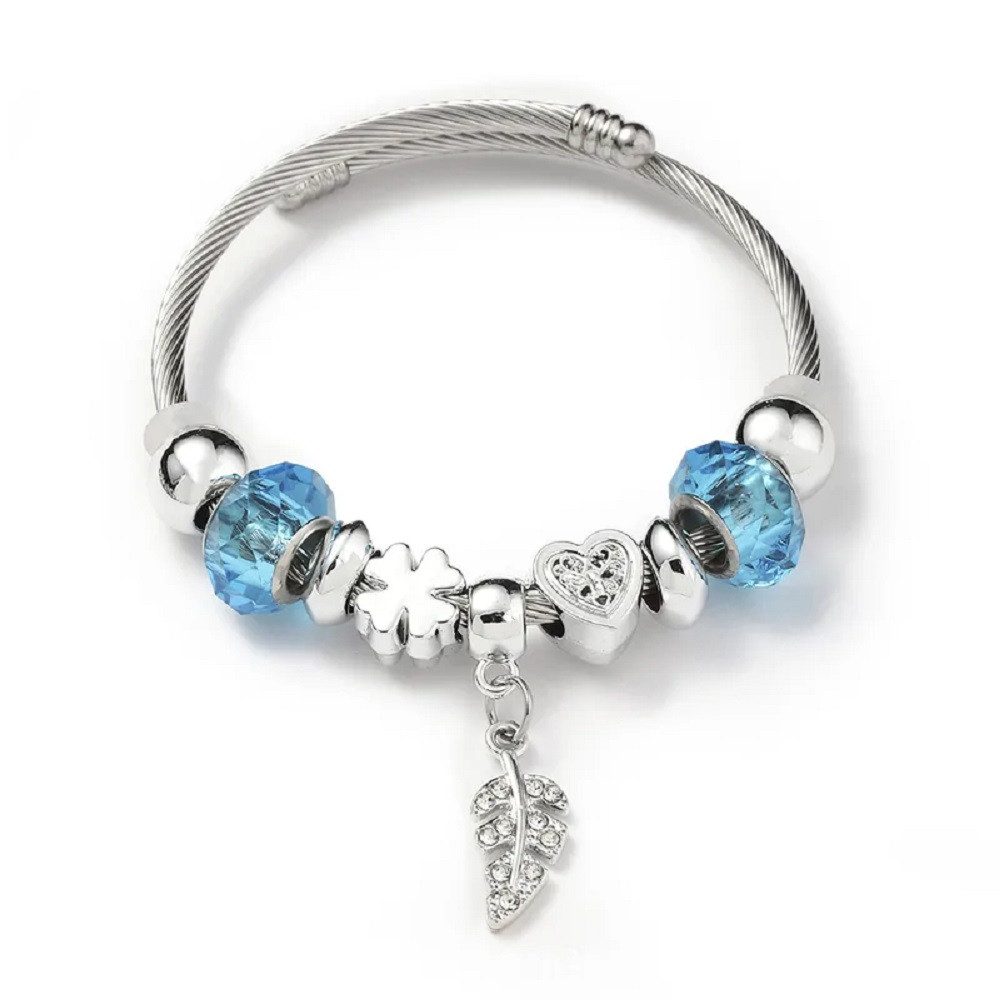 Eyecatcher Armkette Charm-Armband mit blauen Kunststoffperlen günstig online kaufen