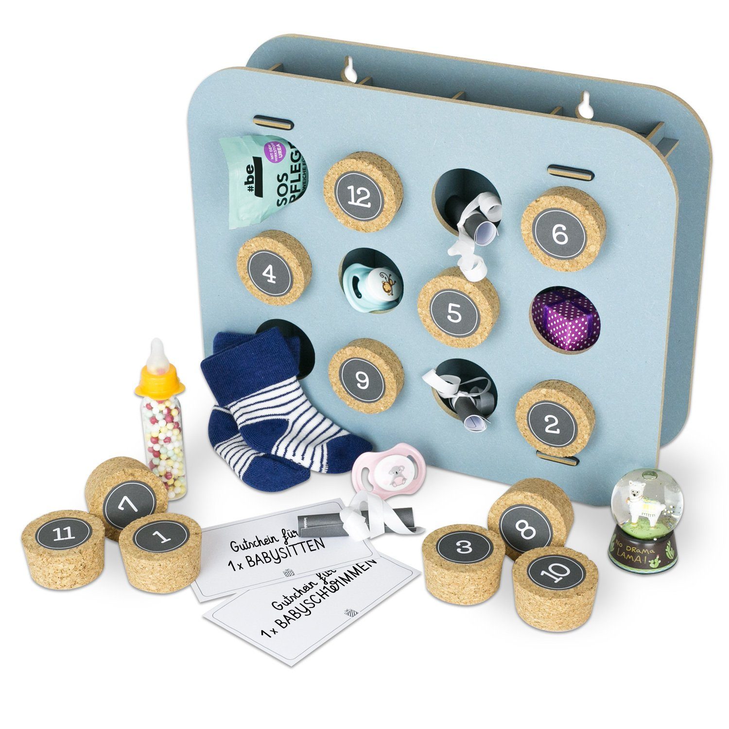 SURPRISA Kalender zum Selbstbasteln Geschenk-Kalender mit 12 Fächern zum Geburtstag, Geburt oder Hochzeit, Kreative Geschenkverpackung für individuelle Geschenke