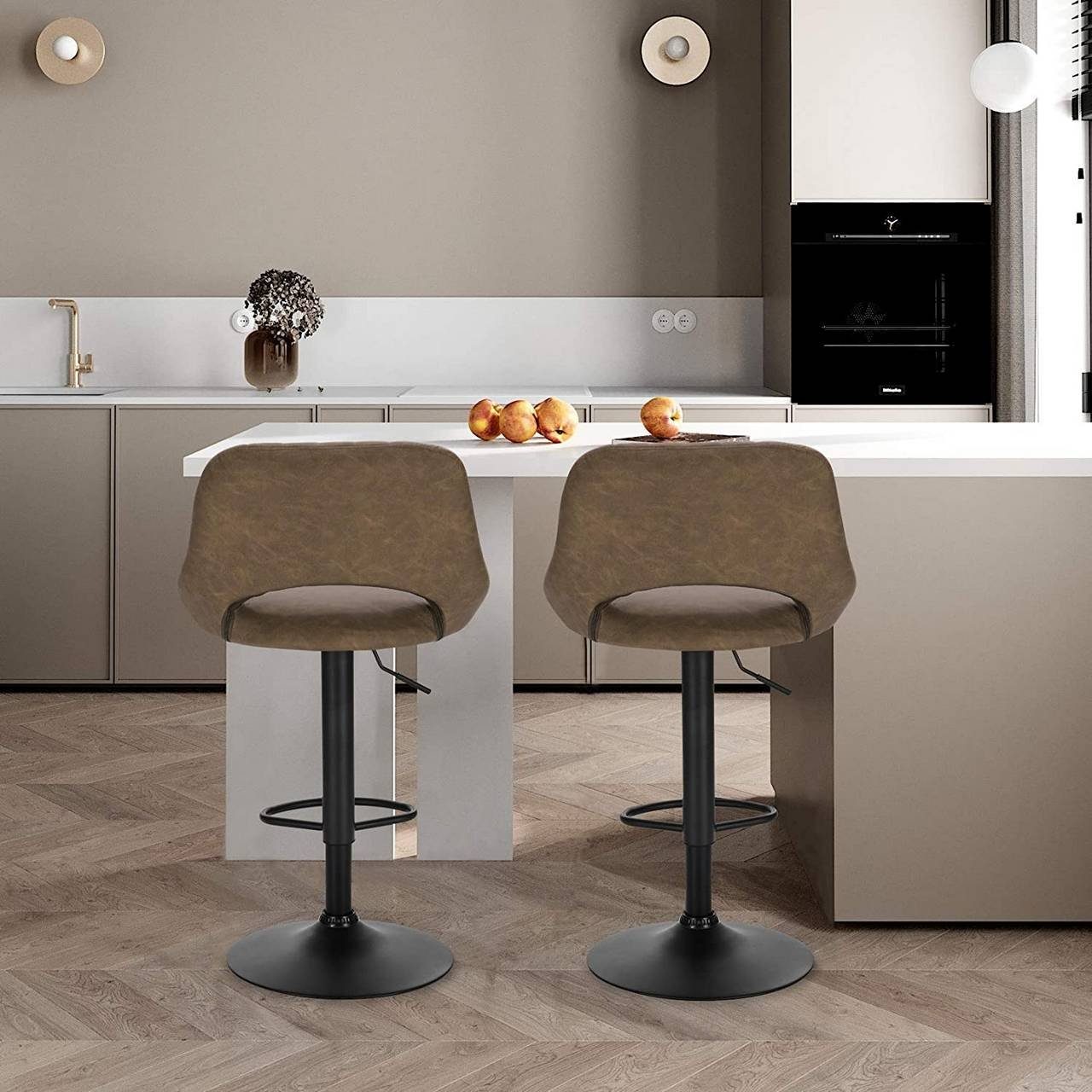 Woltu Barhocker (2 St), 360° drehbar höhenverstellbar aus Kunstleder&Metall günstig online kaufen