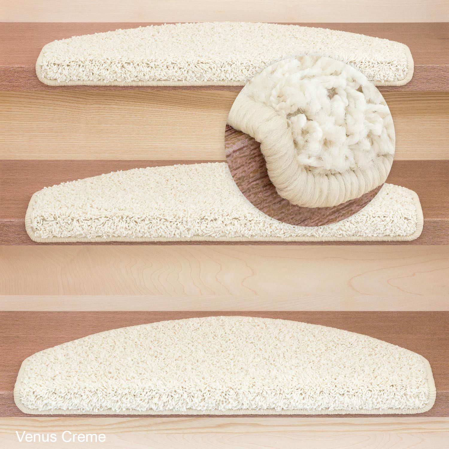 Metzker® Stufenmatte Stufenmatten Shaggy Venus Halbrund Einzeln und SparSet günstig online kaufen