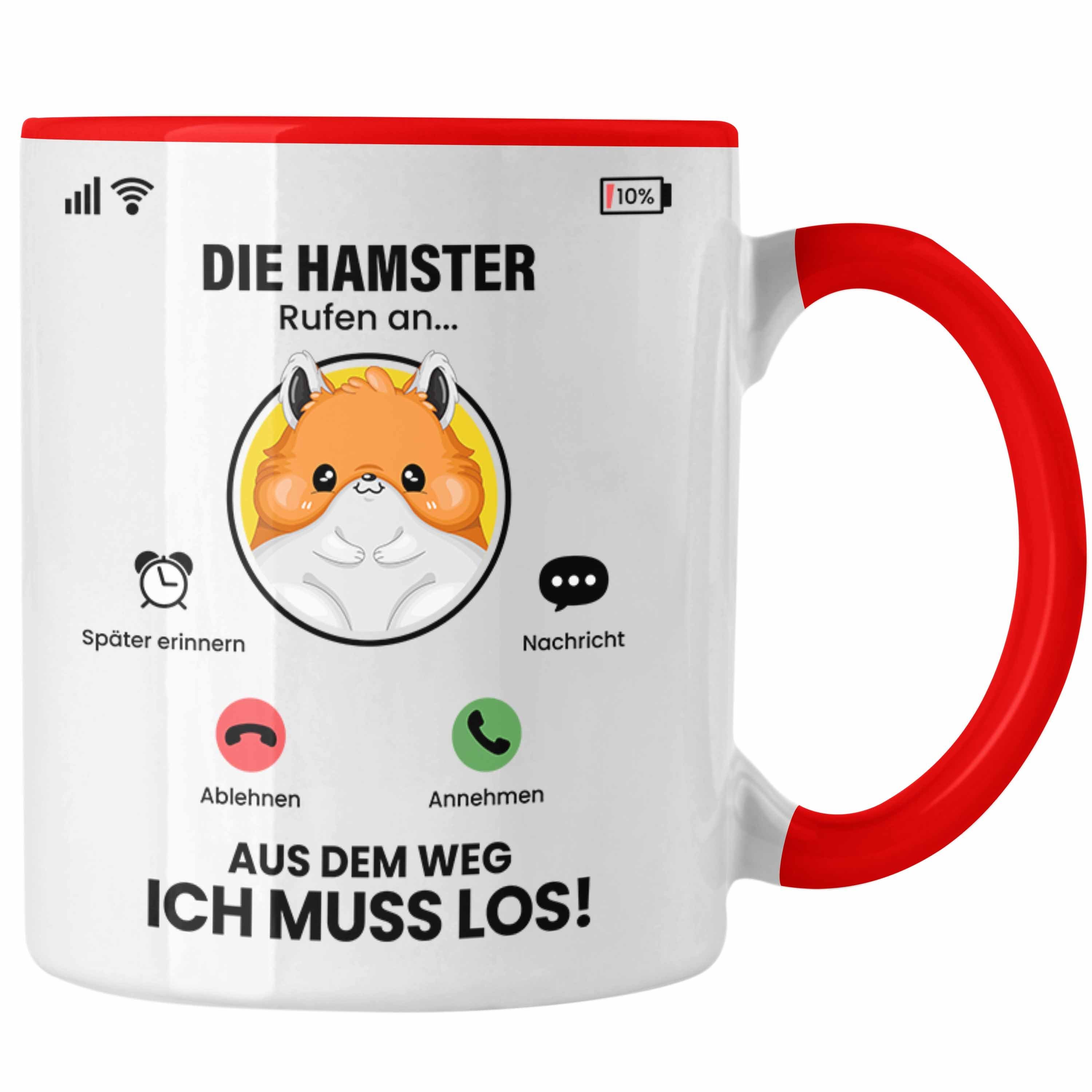 Trendation Tasse Die Hamster Rufen An Tasse Geschenk für Hamster Züchter Besitzer Gesch Rot