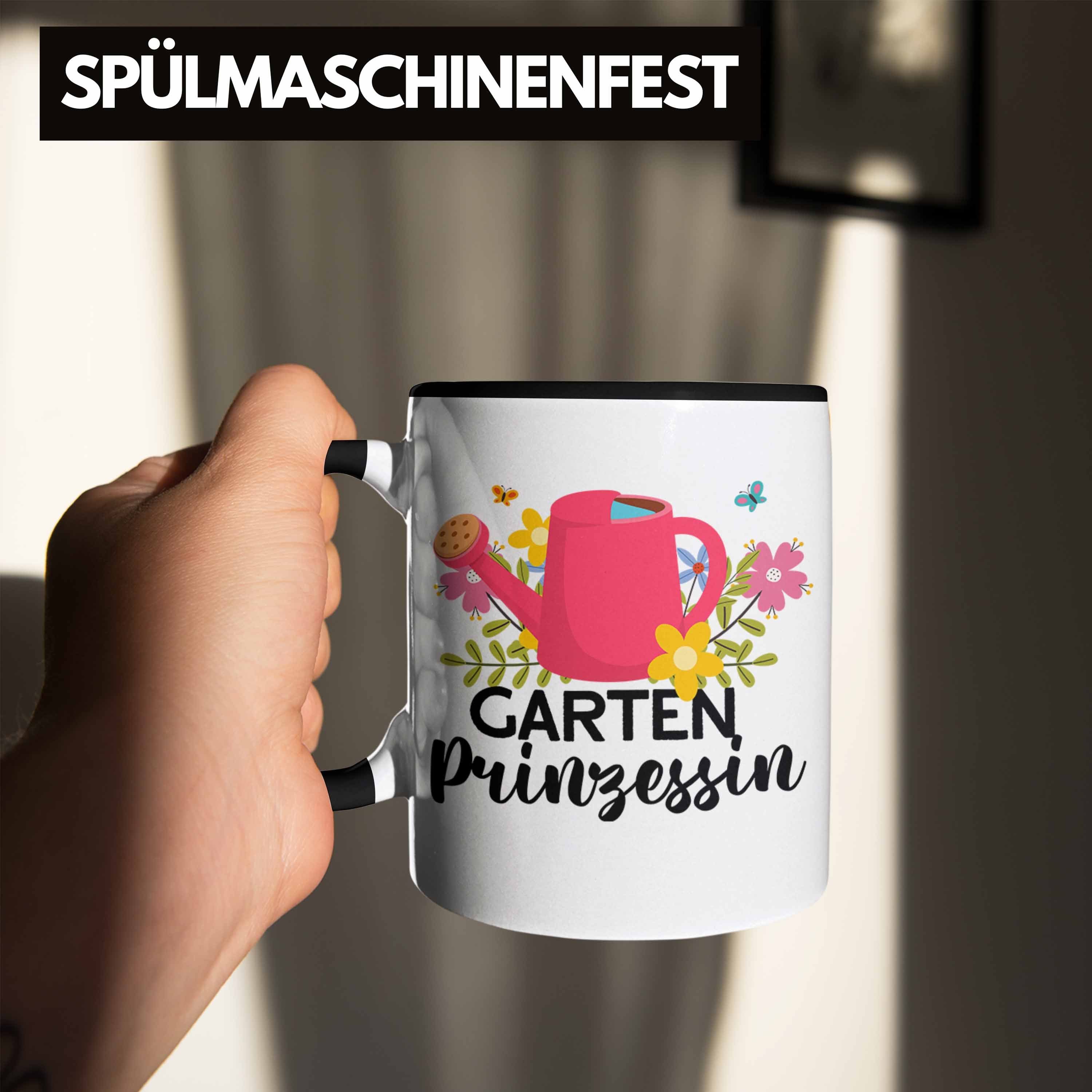 Trendation - Geschenkidee Prinzessin Gärtnerin Garten Rentnerin Trendation Geschenk Tasse Tasse Schwarz