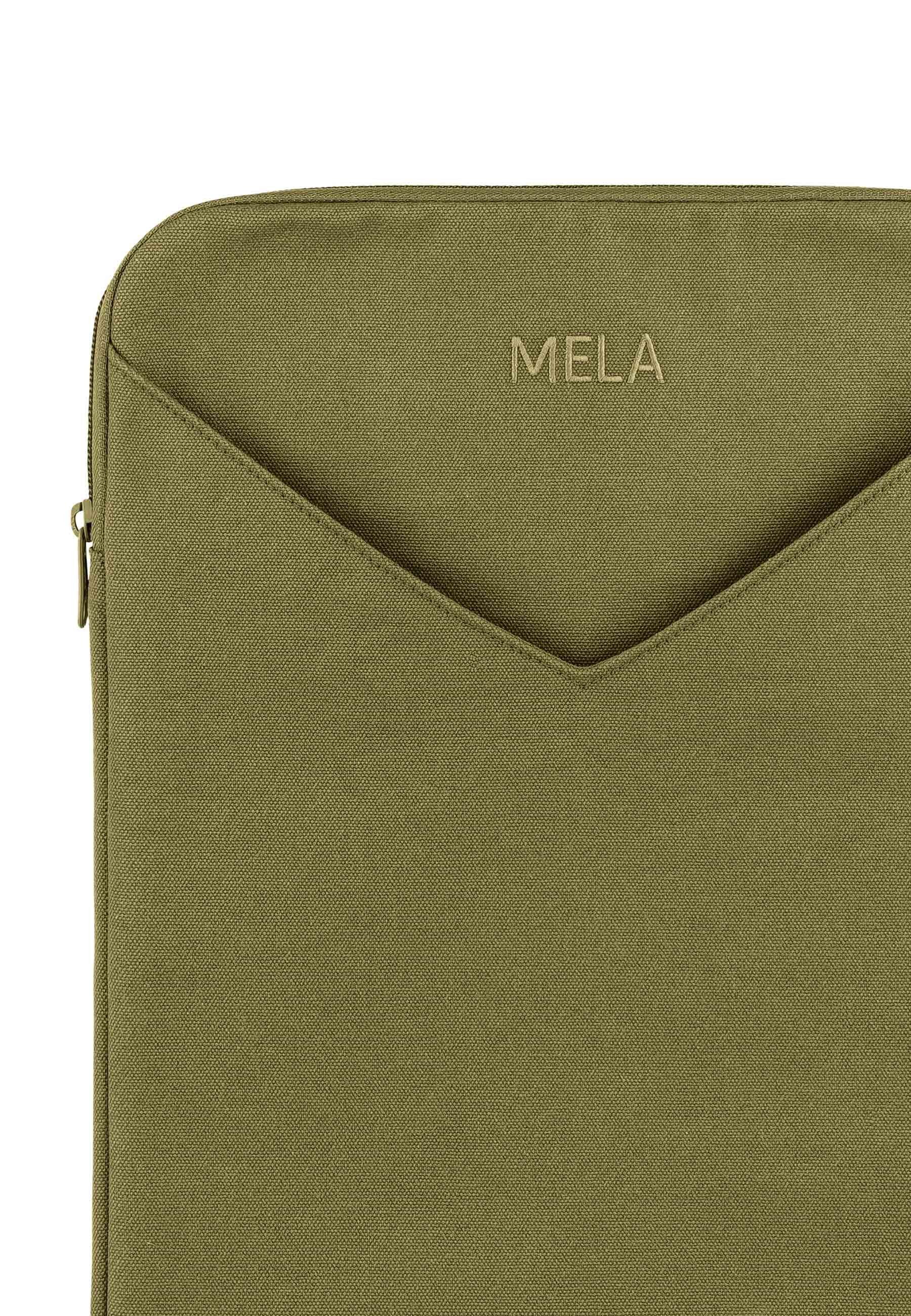 MELA Laptoptasche Laptophülle SUMIT, Praktische Außentasche olivgrün