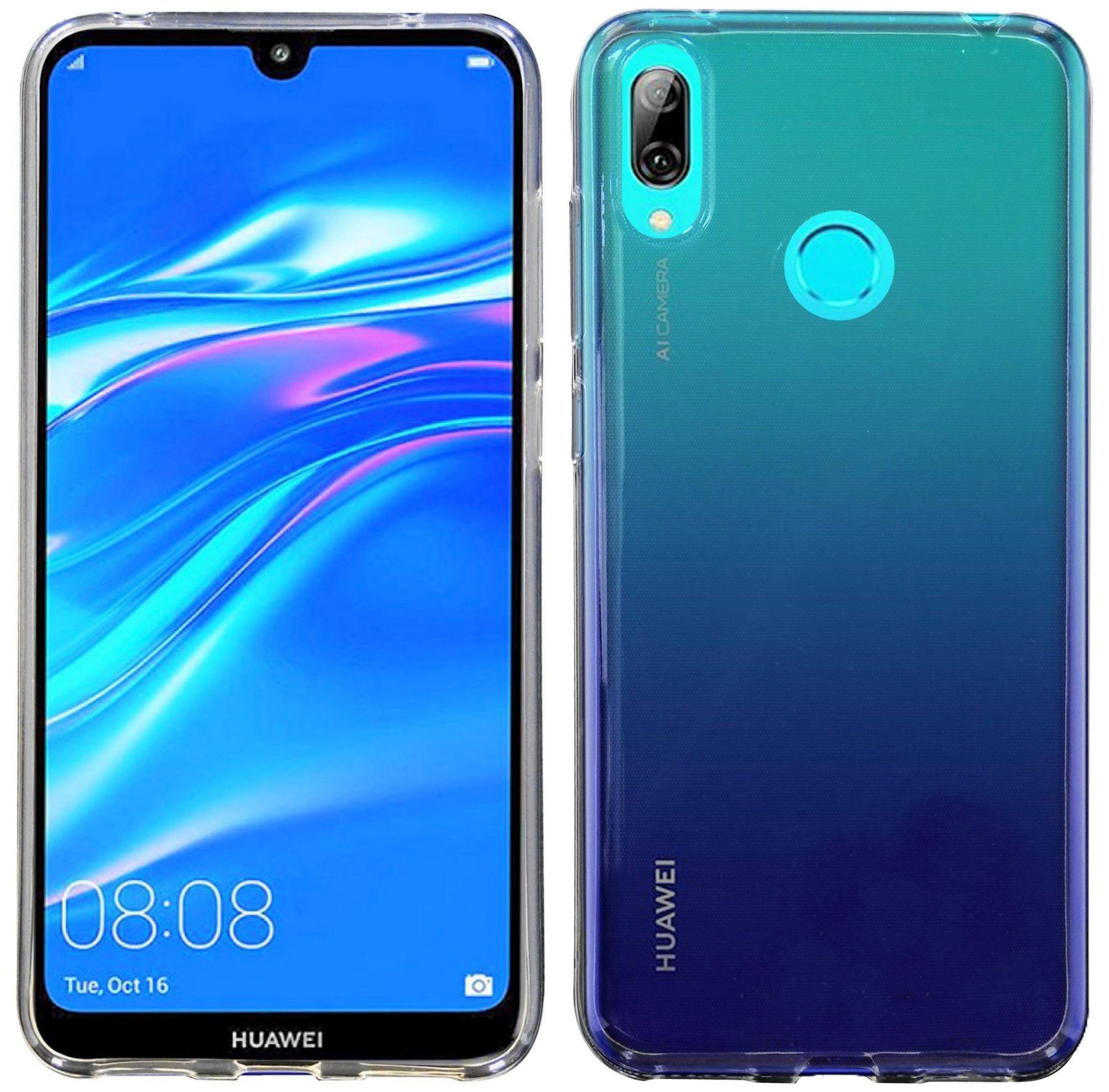 cofi1453 Handyhülle Silikon Hülle Basic für Huawei Y7 2019, Case Cover Schutzhülle Bumper