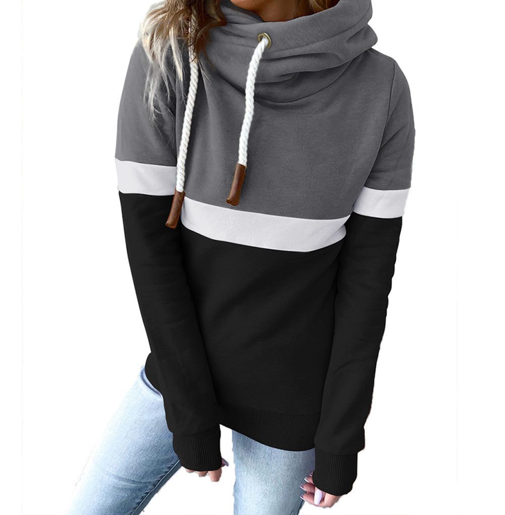 AFAZ New Trading UG Kapuzenhemd Damen Kapuzenpullover Langarm Hoodie Farbblock Sweatshirt Pullover
